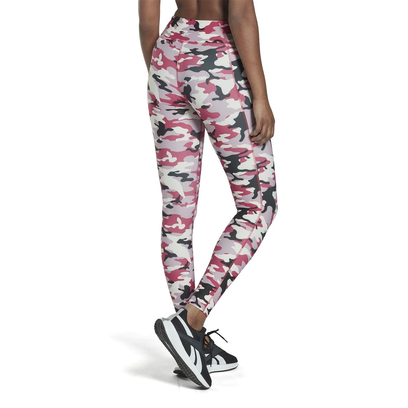 Reebok Womens Lux Bold Camo Print Leggings Gym Legging