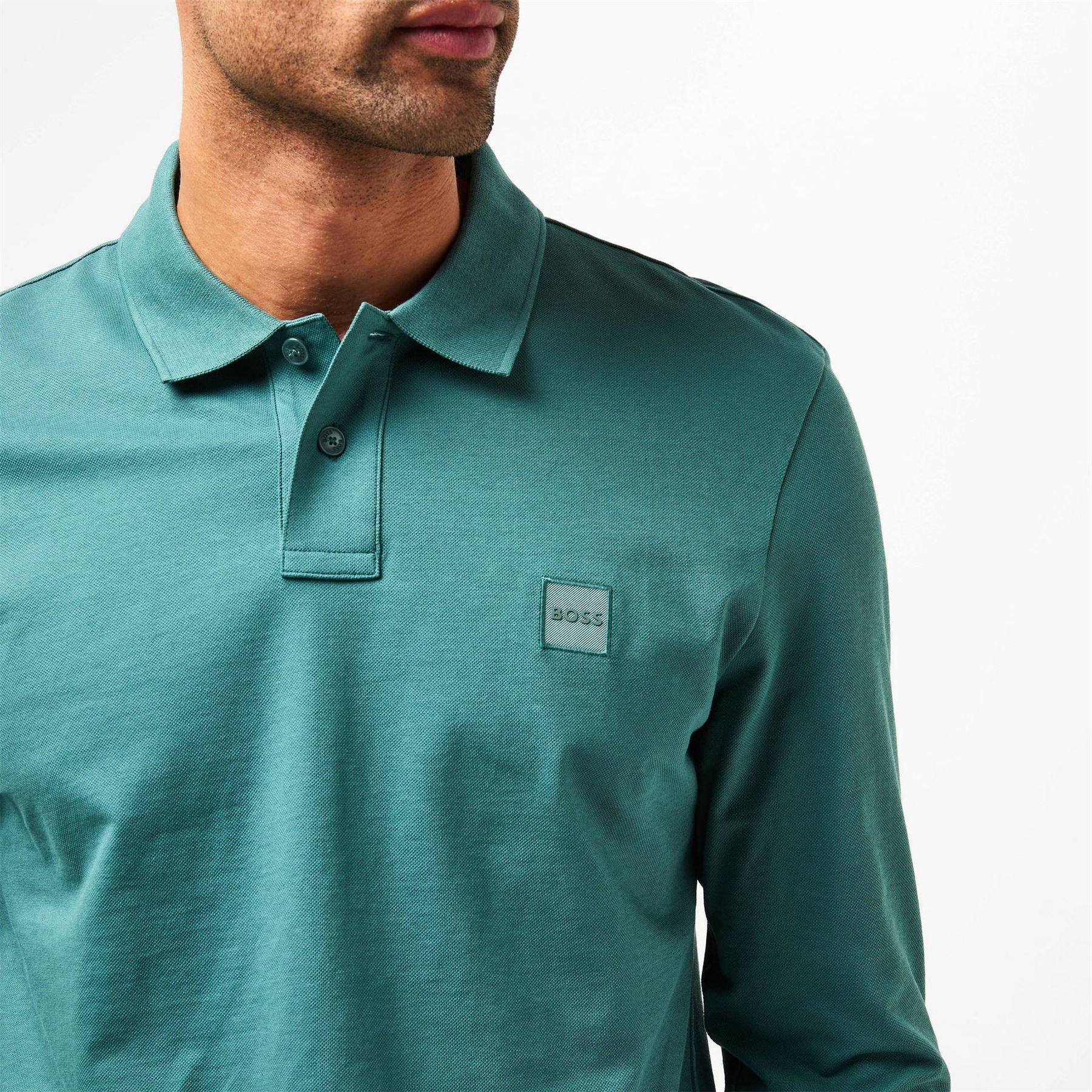 Boss BOSS ORANGE Passerby Premium Cotton Long Sleeve Polo Shirt with Logo Detail