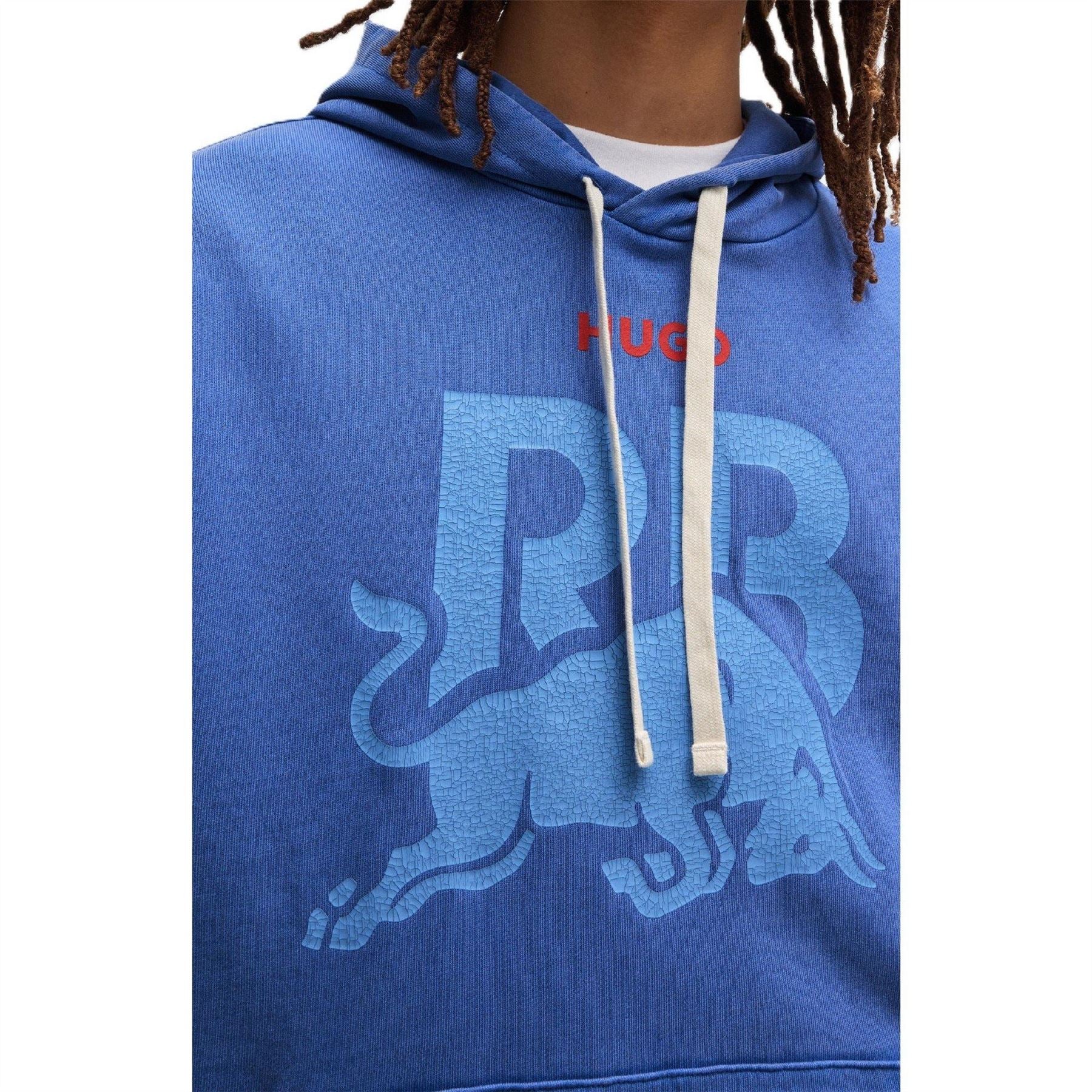 Hugo Graphic Hooded Neck Long Sleeve Oversize Sweatshirt