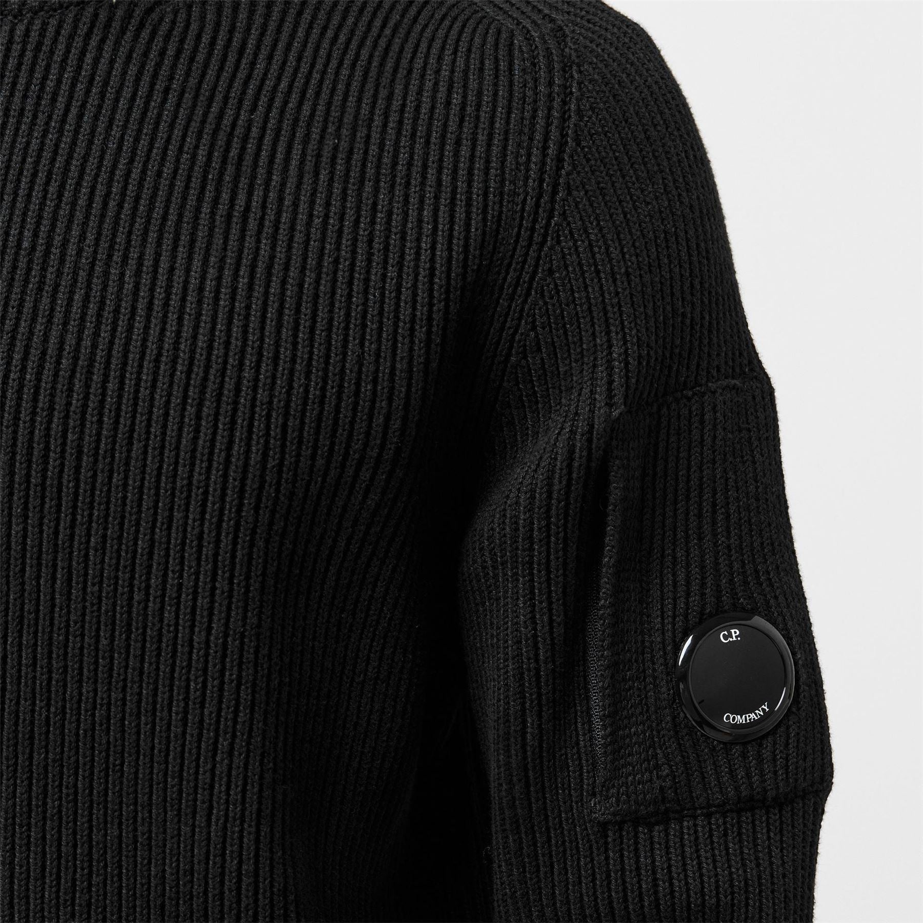 CP Company Rubber Badge Crew Neck Raglan Sleeve Sweater