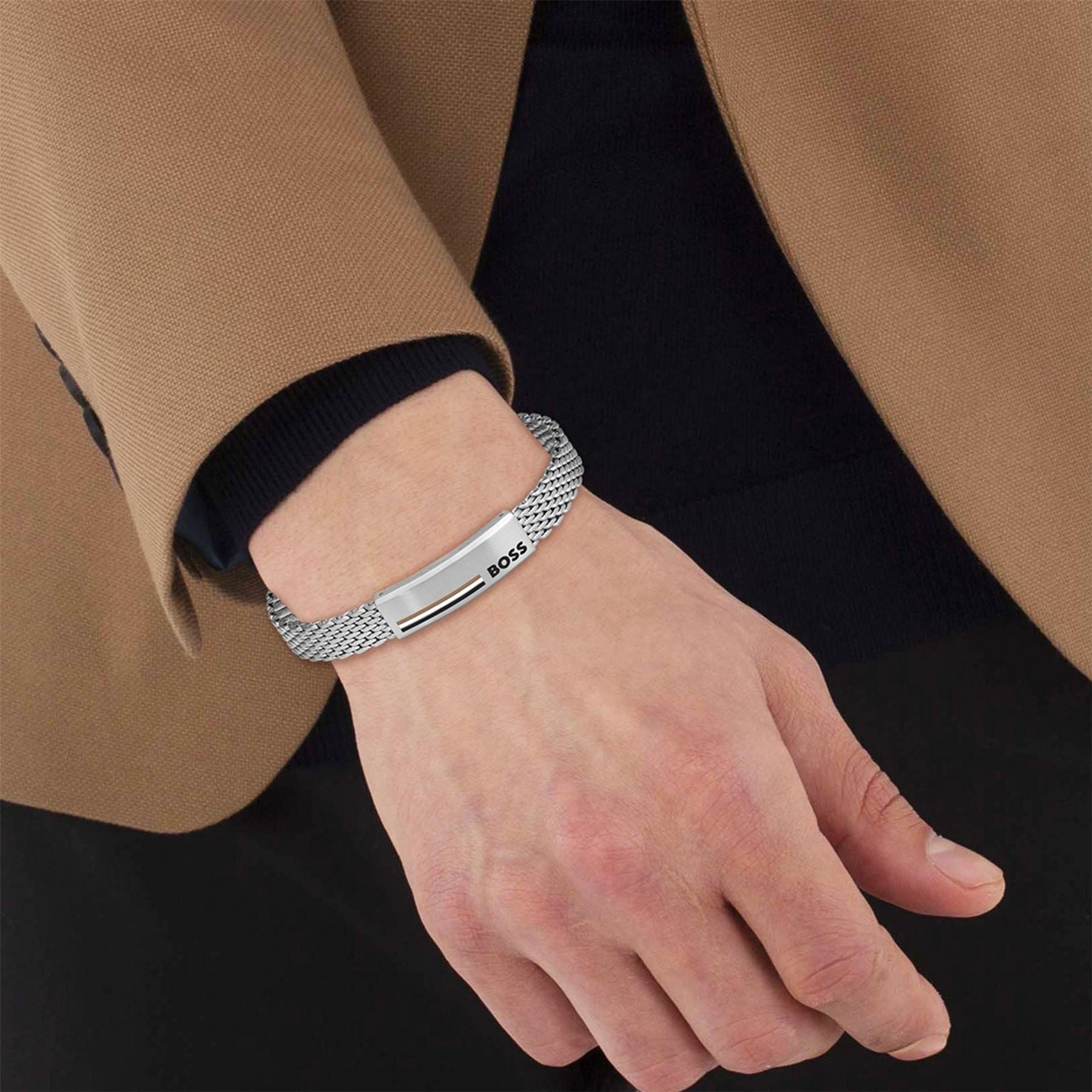 Boss Alen Mesh Magnetic Closure Chain Bracelet