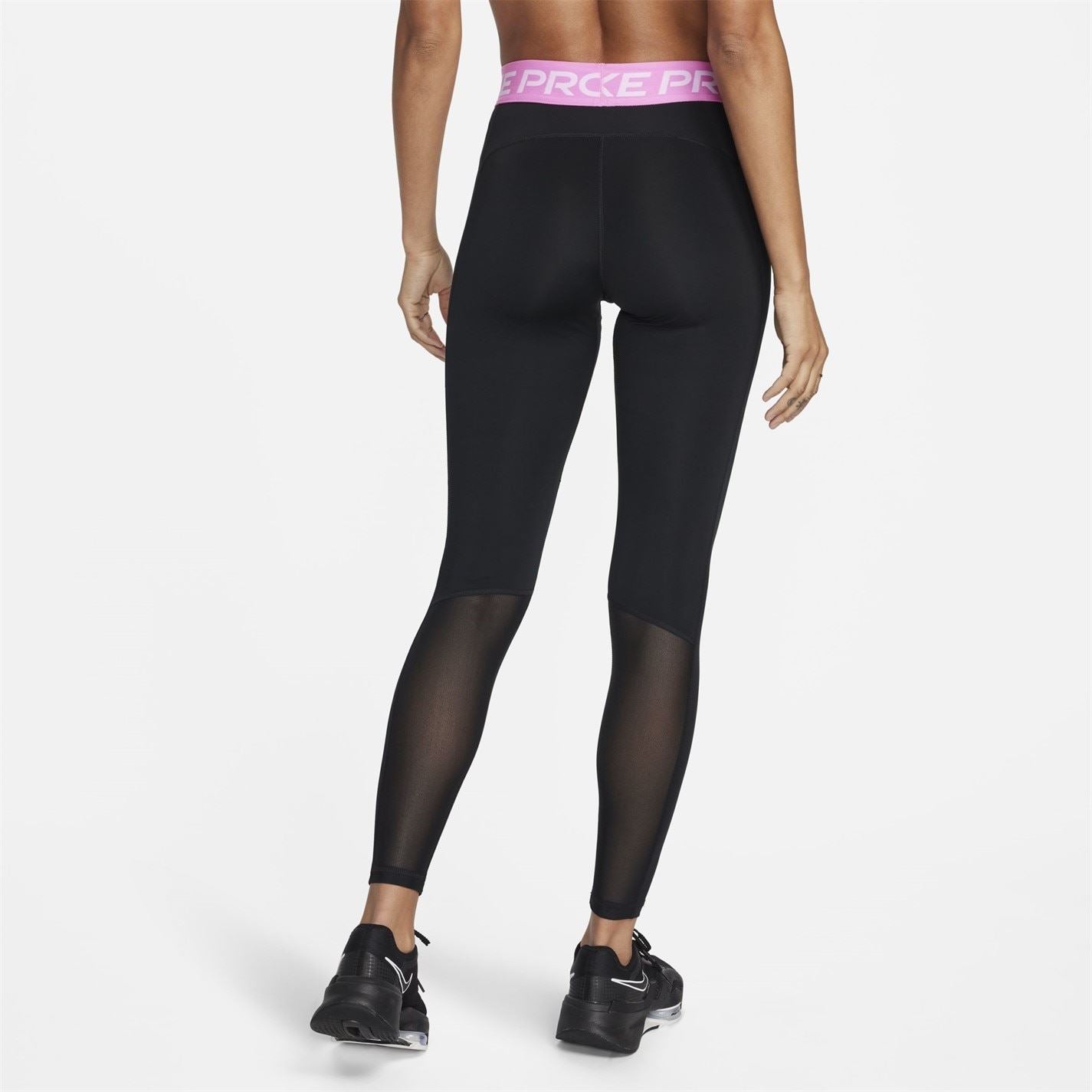 Nike Womens Pro Mid Rise Mesh Panelled Leggings