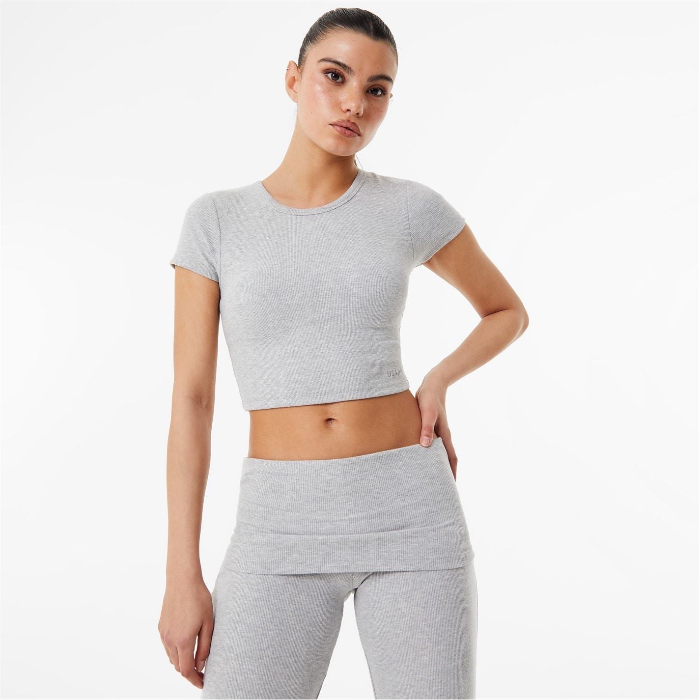 USA Pro Sophie Habboo Built in Bra Short Sleeve Performance Gym Top