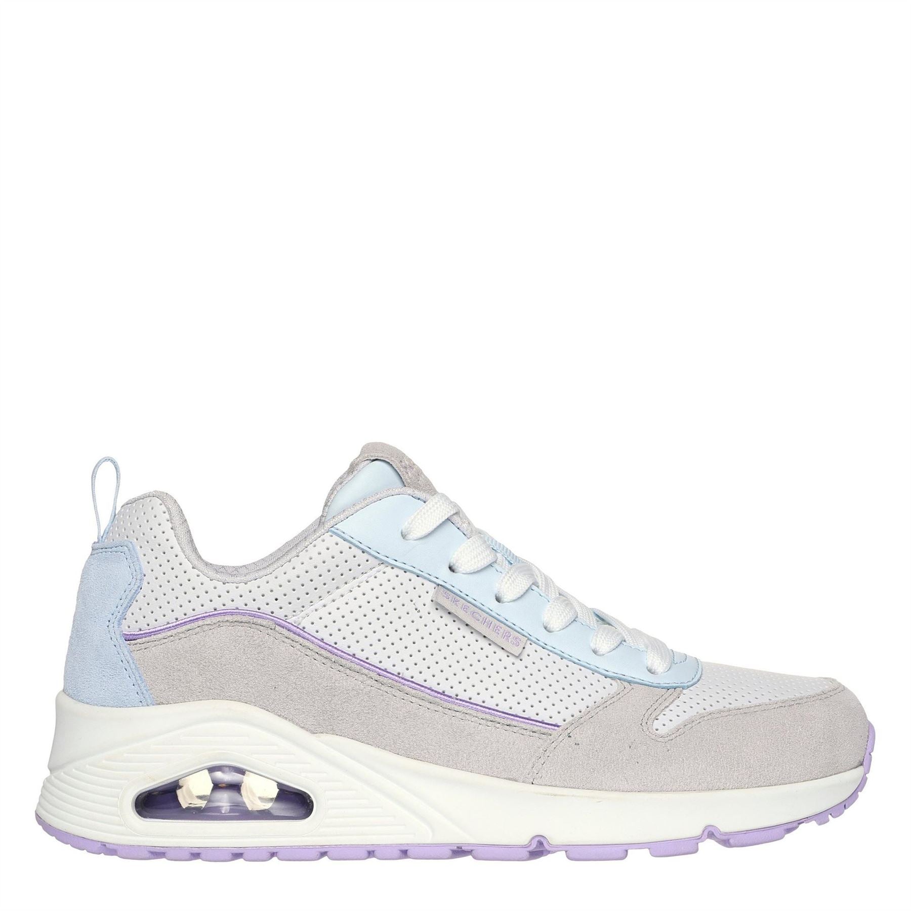 Skechers  And  Perforated Duraleather Lace Low Top Trainers Girls