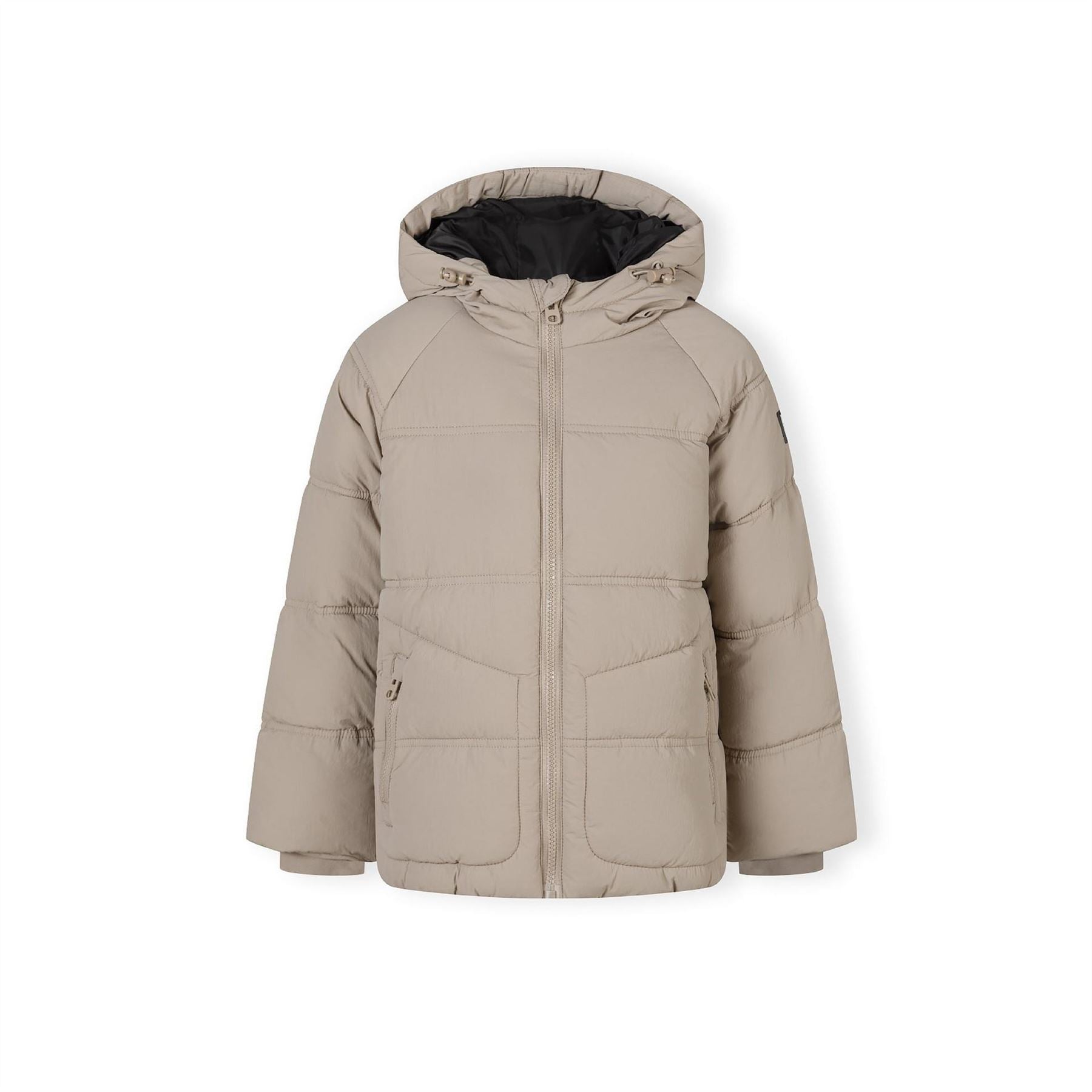 Minoti Boys Quilted Jacket With Hood Zip Pockets Grey