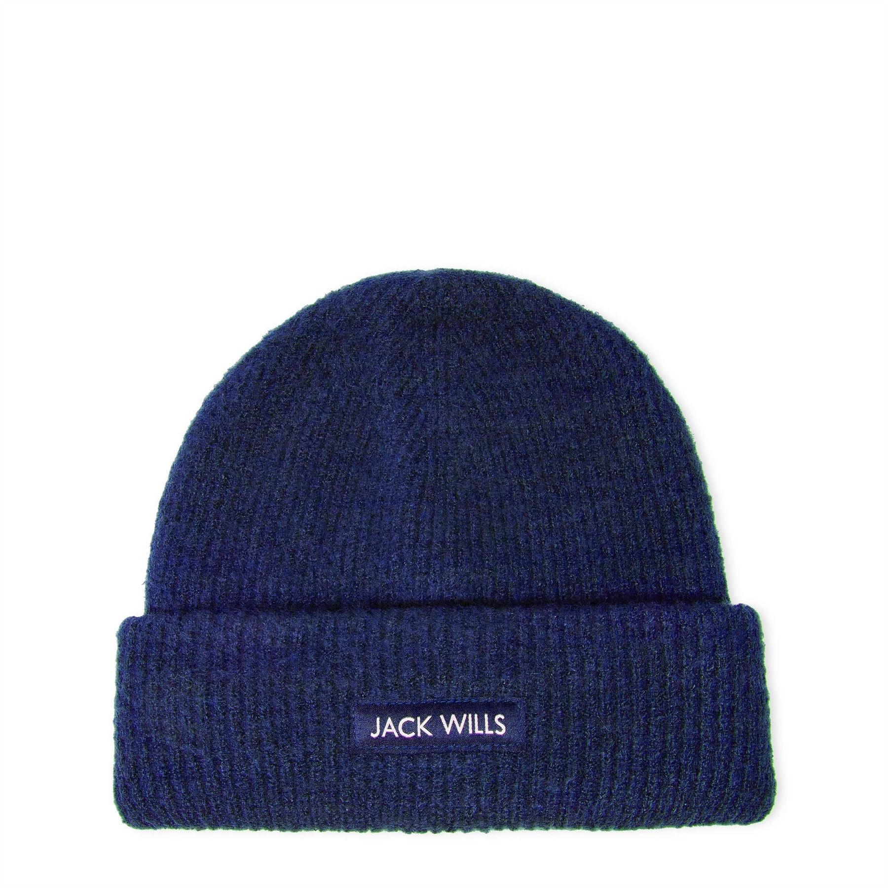 Jack Wills Rib Knitted Logo Adjustable Cuff Beanie