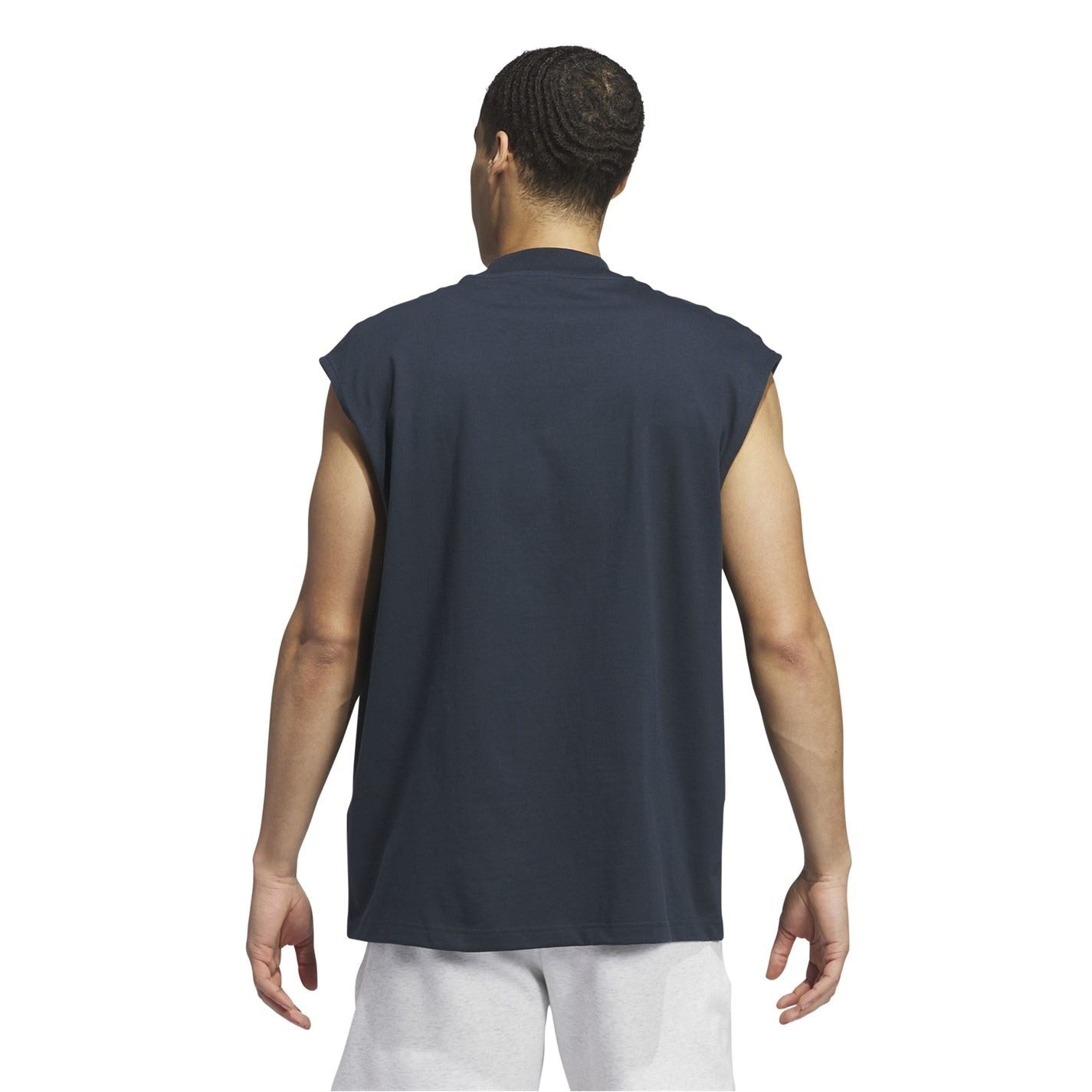adidas Adi Printed Logo Mock Neck Sleeveless Box Tank