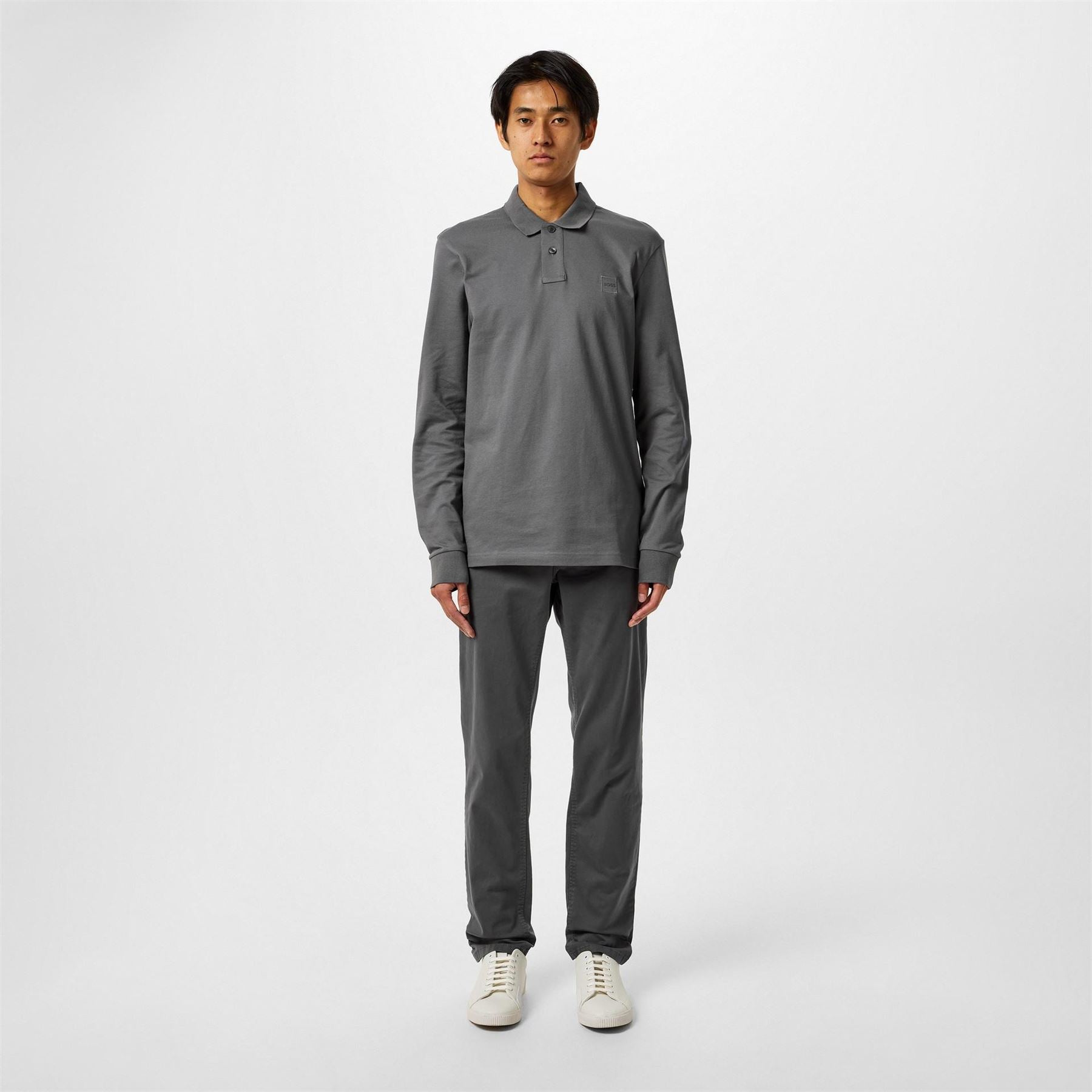 Boss BOSS ORANGE Passerby Premium Cotton Long Sleeve Polo Shirt with Logo Detail