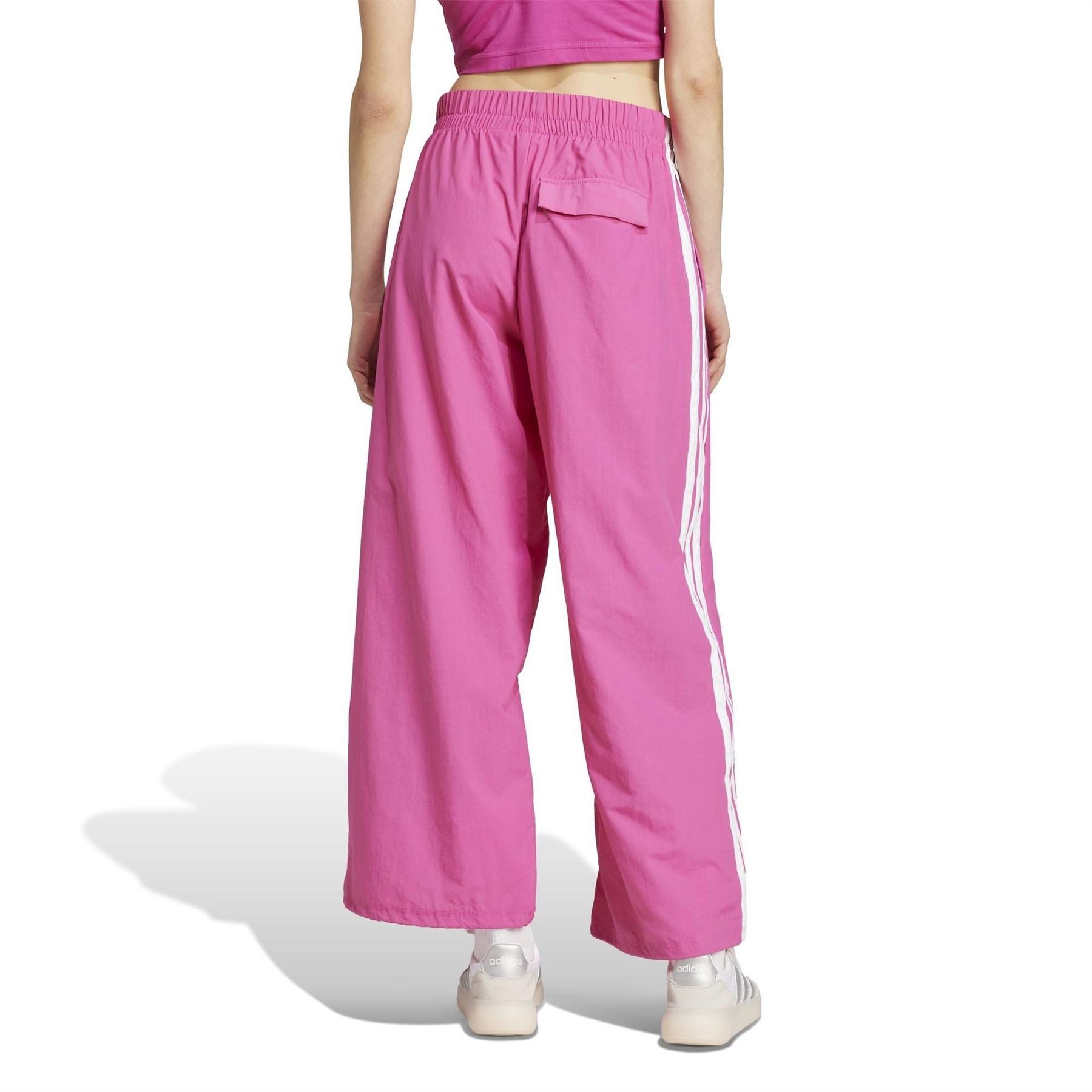 adidas Womens Essentials 3 Stripes Lifestyle Woven Parachute Tracksuit Bottoms