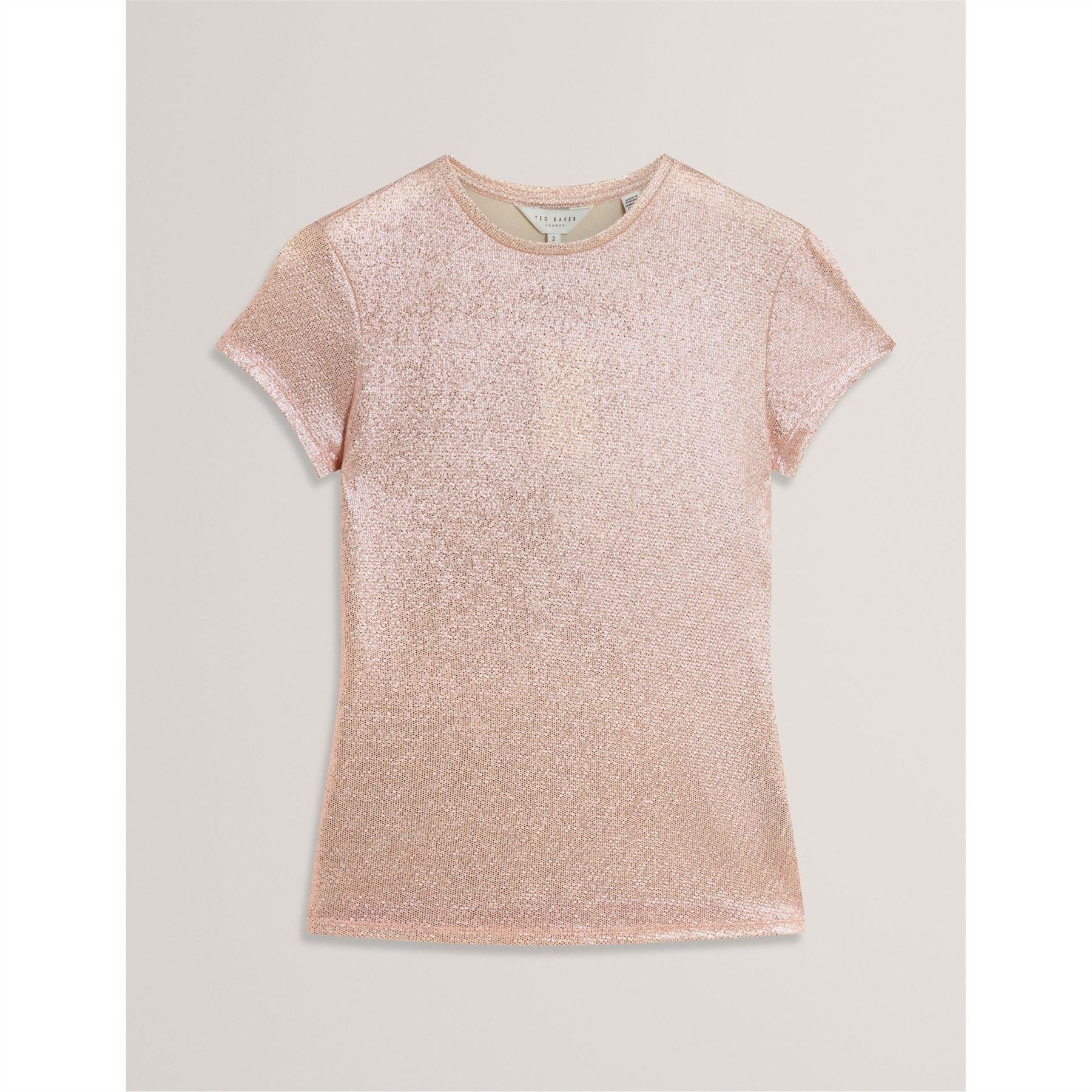 Ted Baker Metallic Crew Neck Short Sleeve Slim Fit T-Shirt