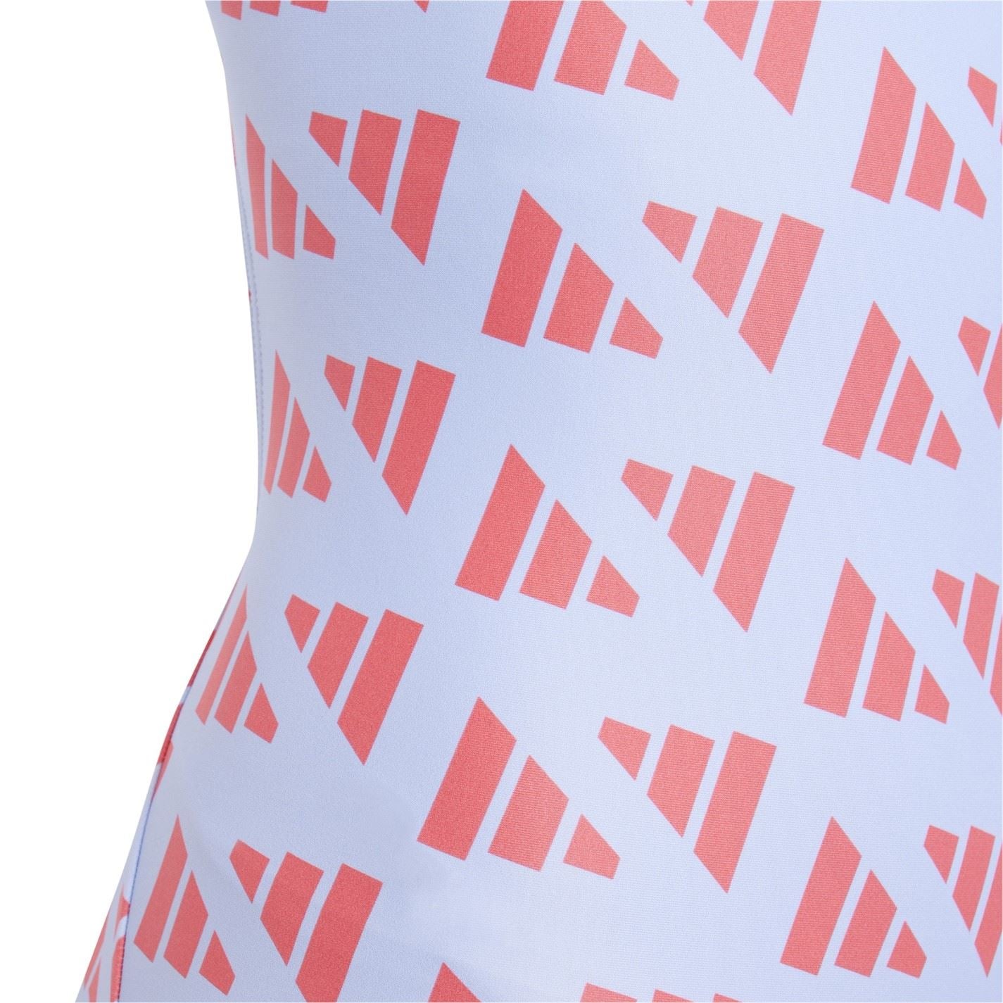 adidas Logo Graphic V Back Swimsuit Juniors
