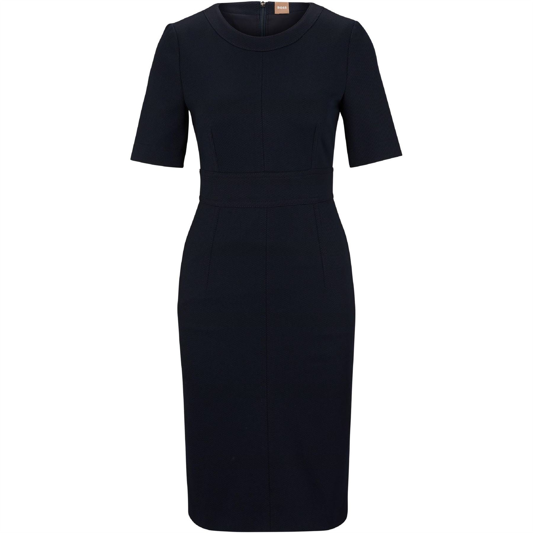 Boss Dirula Jewel Neck Short Sleeve Knee Length Dress