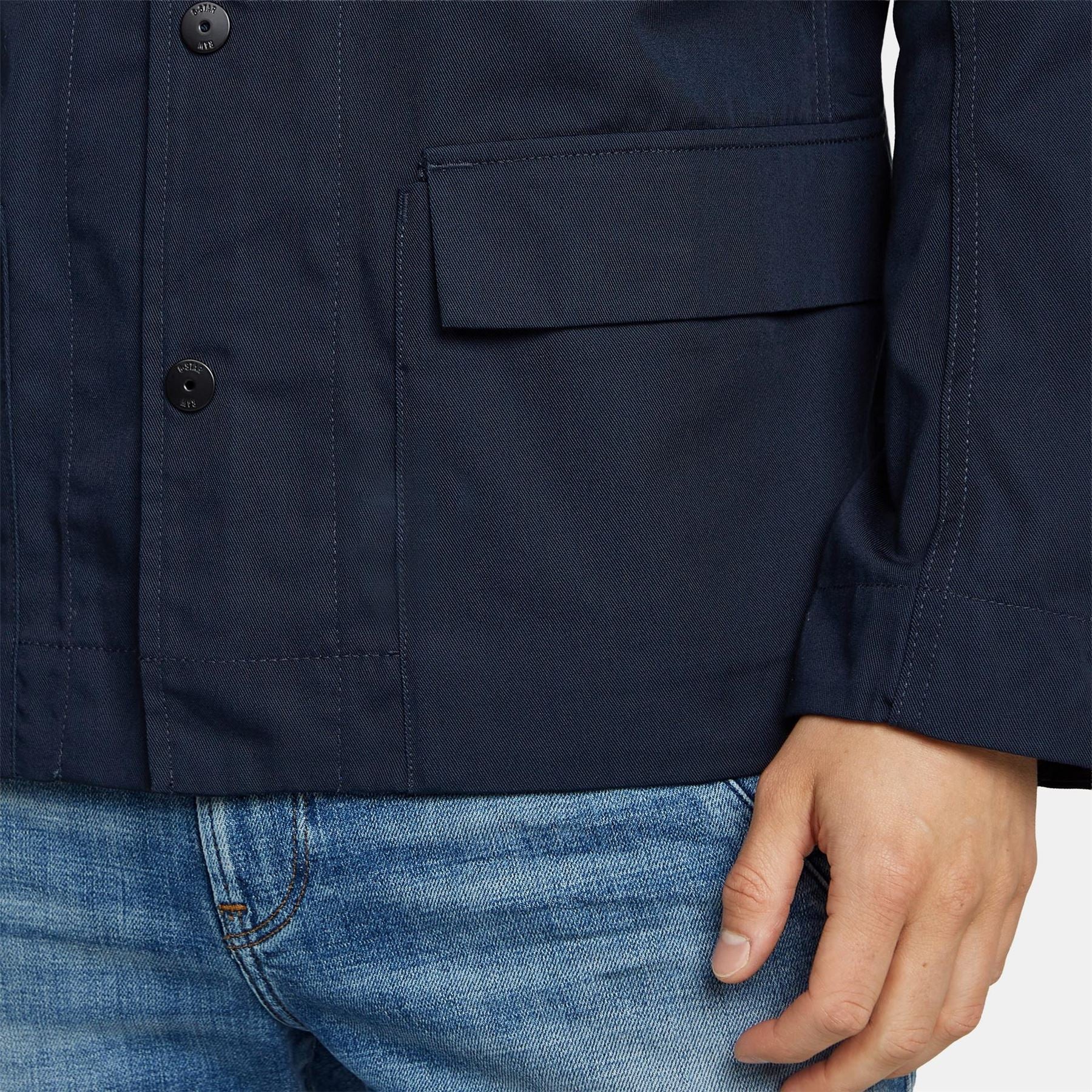G Star Solid Patterned Overshirt with Flap Pocket