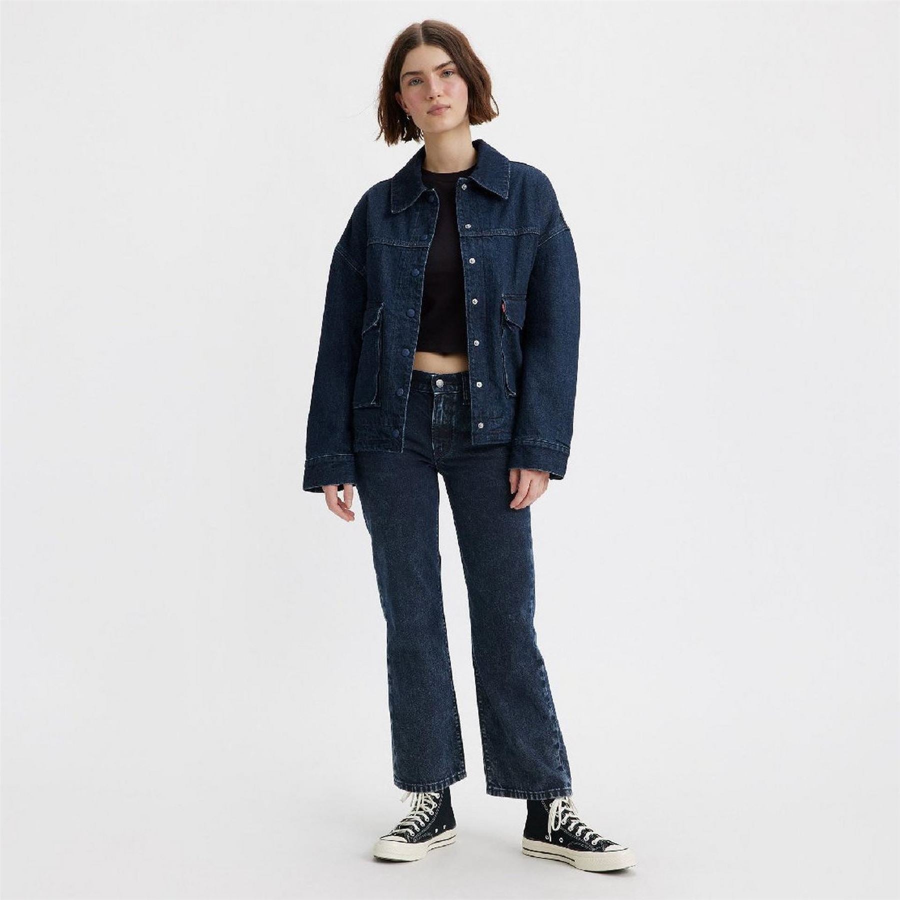 Levis Mid Rise Straight Leg Jeans
