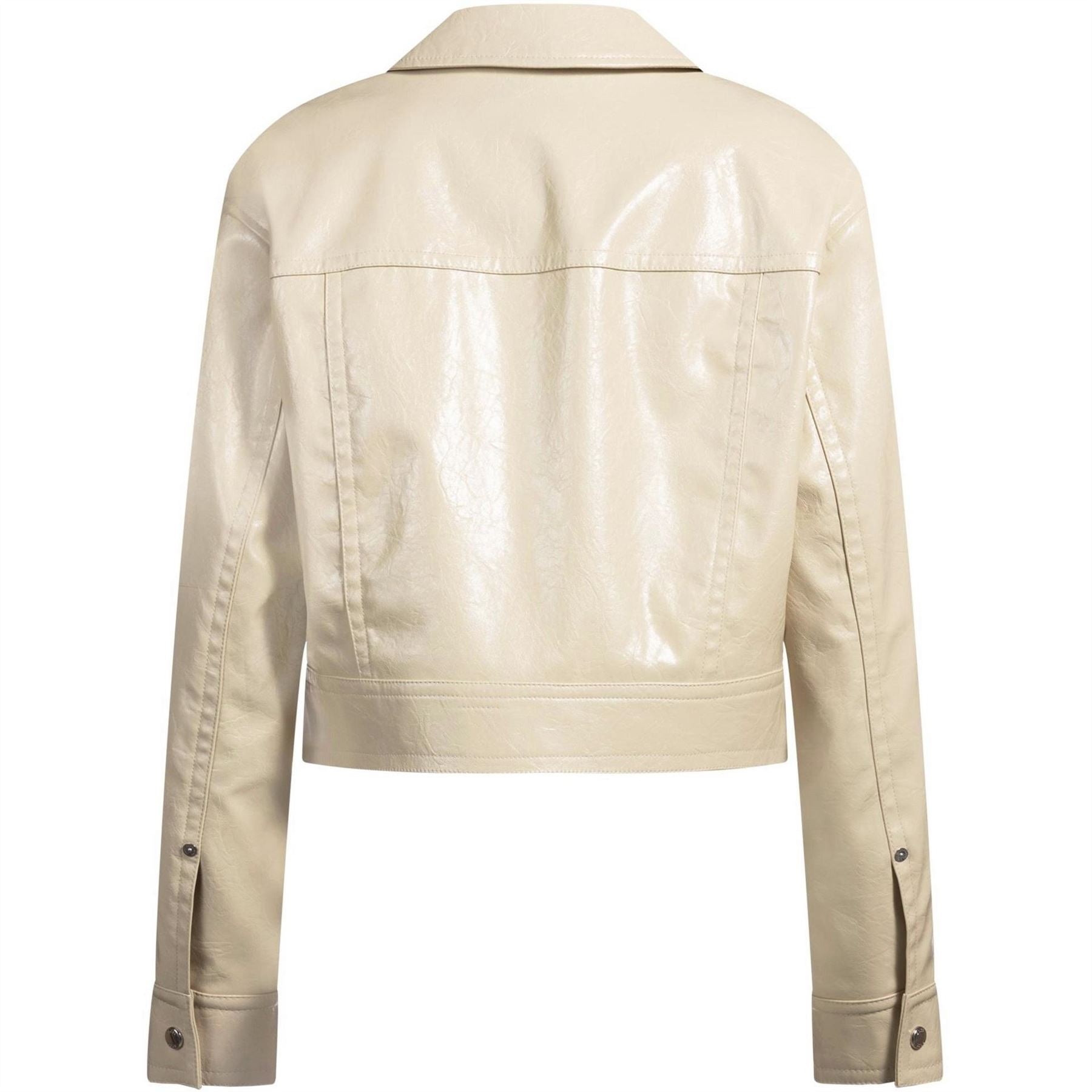 Boss Faux Leather Jacket Relaxed Fit Hooded