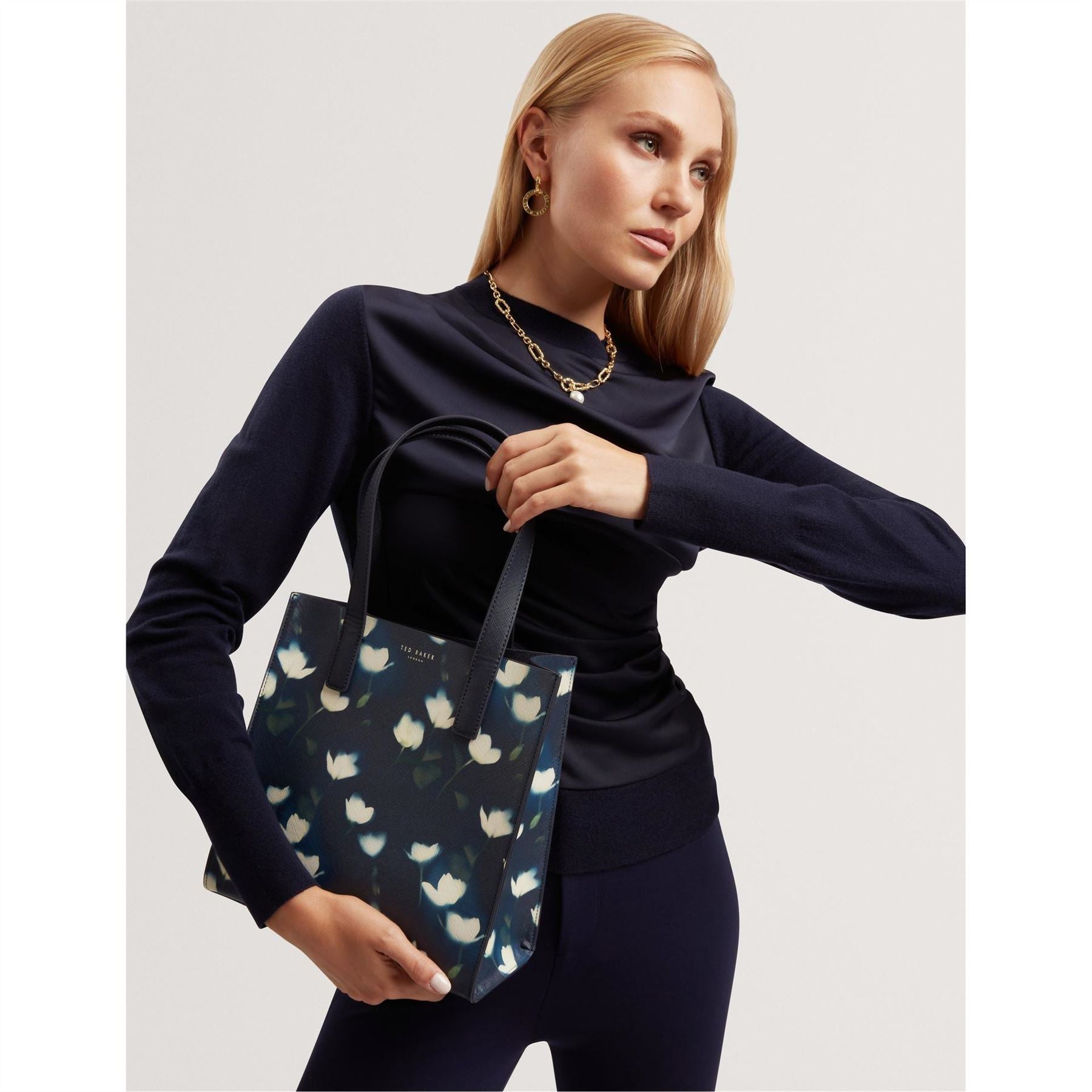 Ted Baker Floral Patterned Square Shape Tote Bag