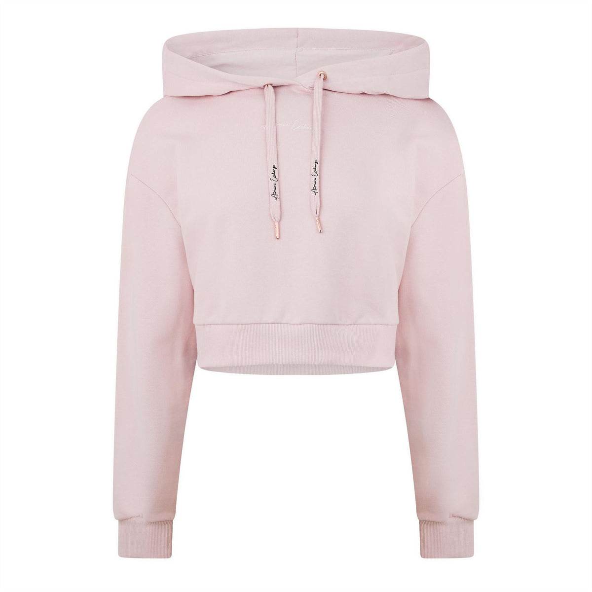 Armani Exchange Cropped Relaxed Fit Fleece Sweatshirt