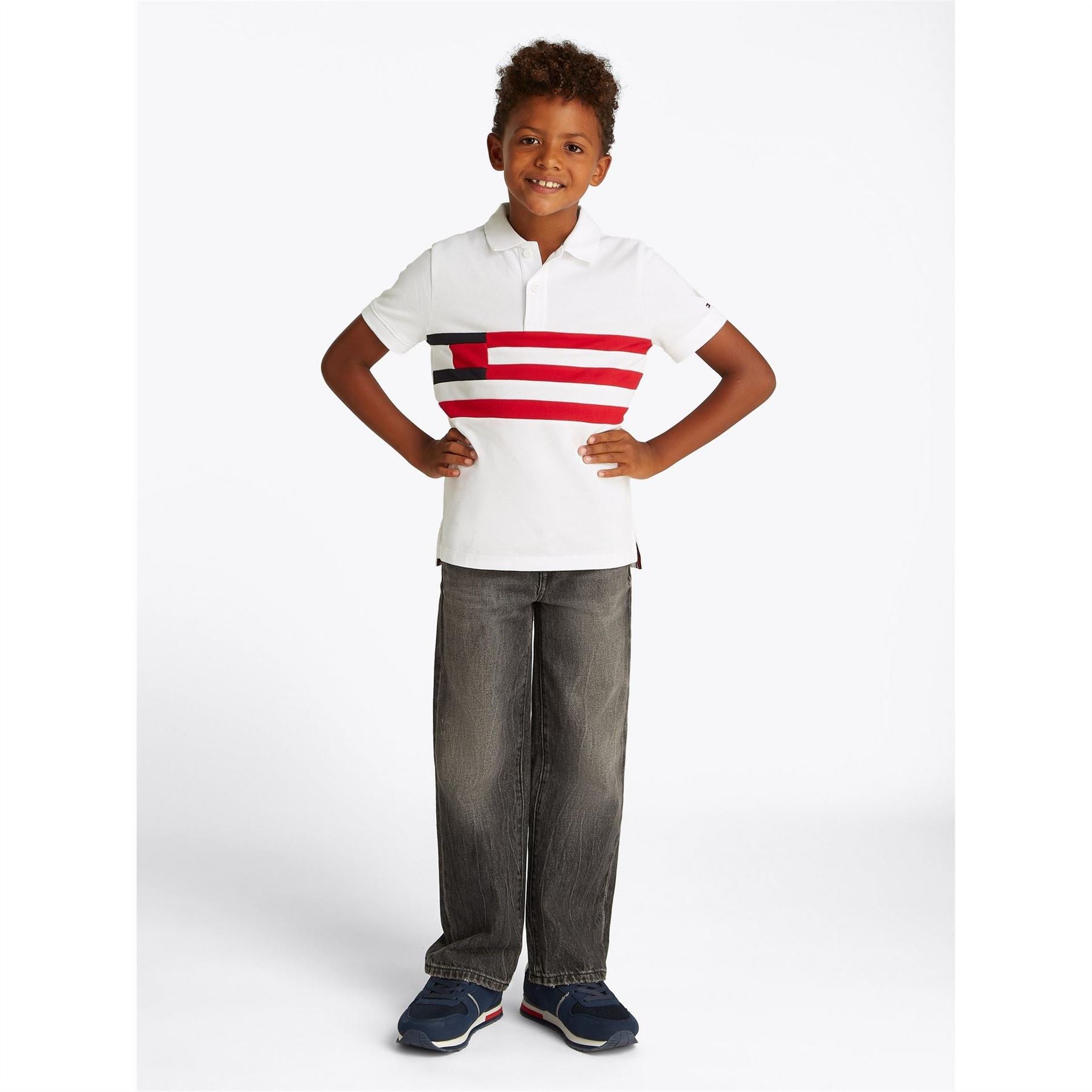 Tommy Hilfiger Flag Colour Block Short Sleeve Polo Shirt