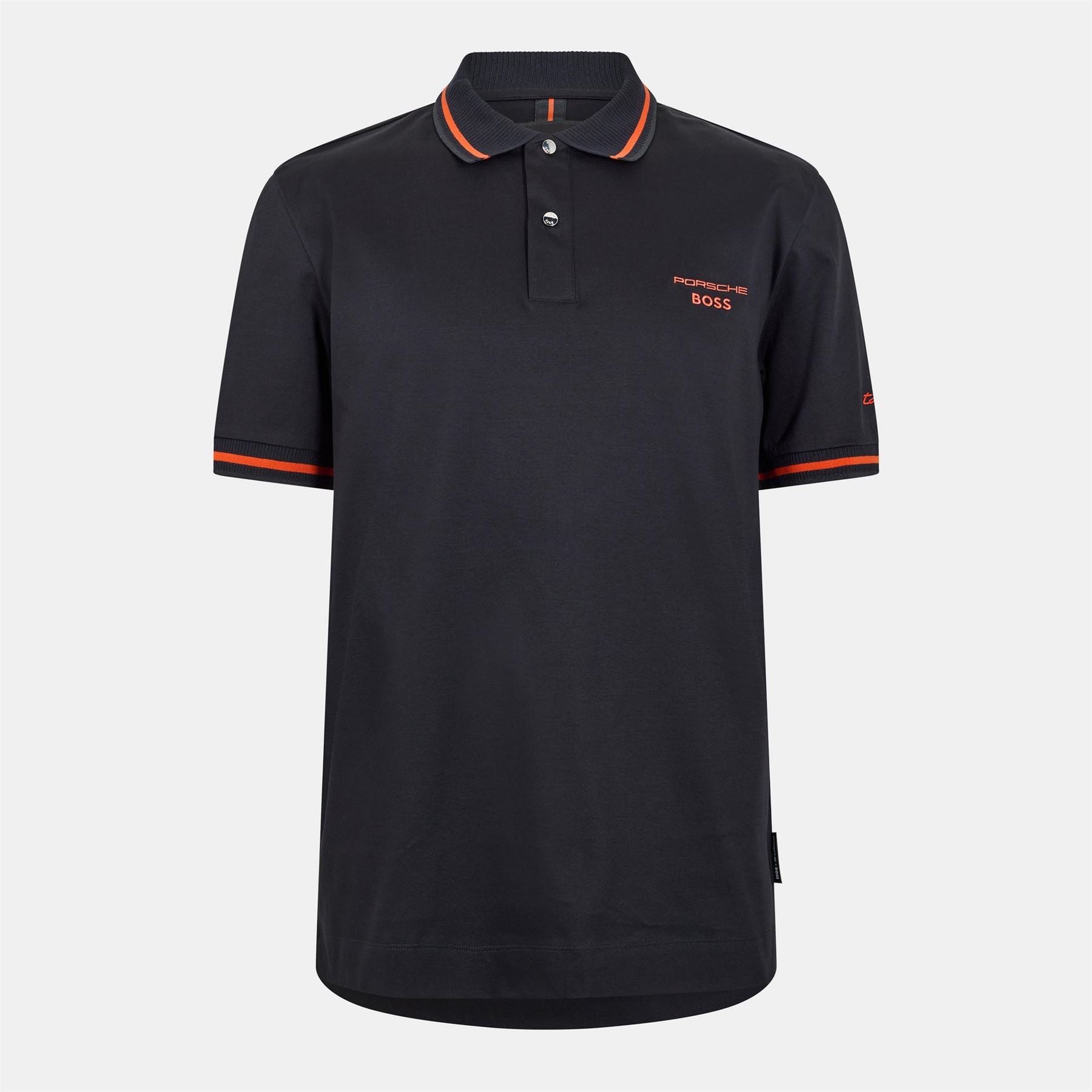 Boss Embroidered Lacoste Lettering Collared Short Sleeve Polo Shirt