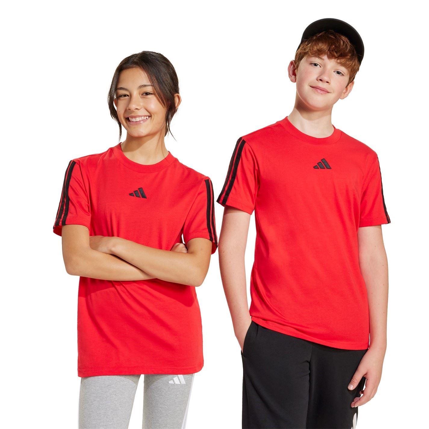 adidas 3 Stripe Essentials T-Shirt Junior
