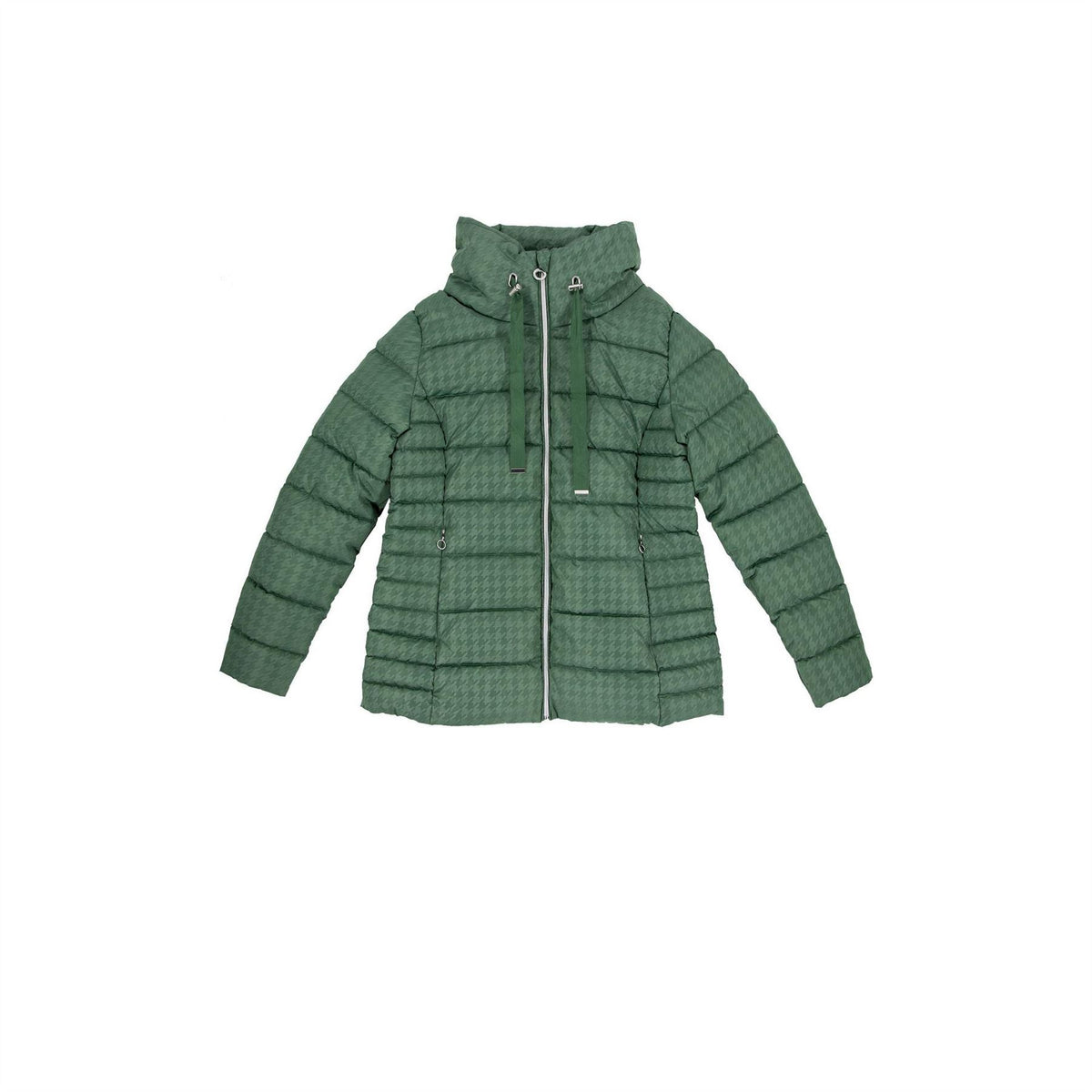 Firetrap Houndstooth Drawstring Puffer Jacket with Zipped Pocket