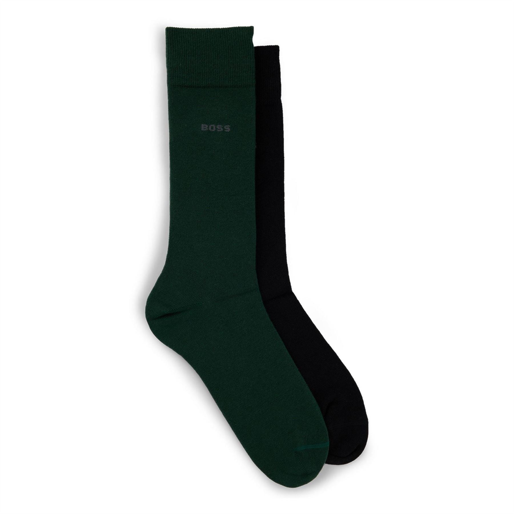 Boss BOSS BODYWEAR 2 Pack Cotton Crew Socks with Logo Detail