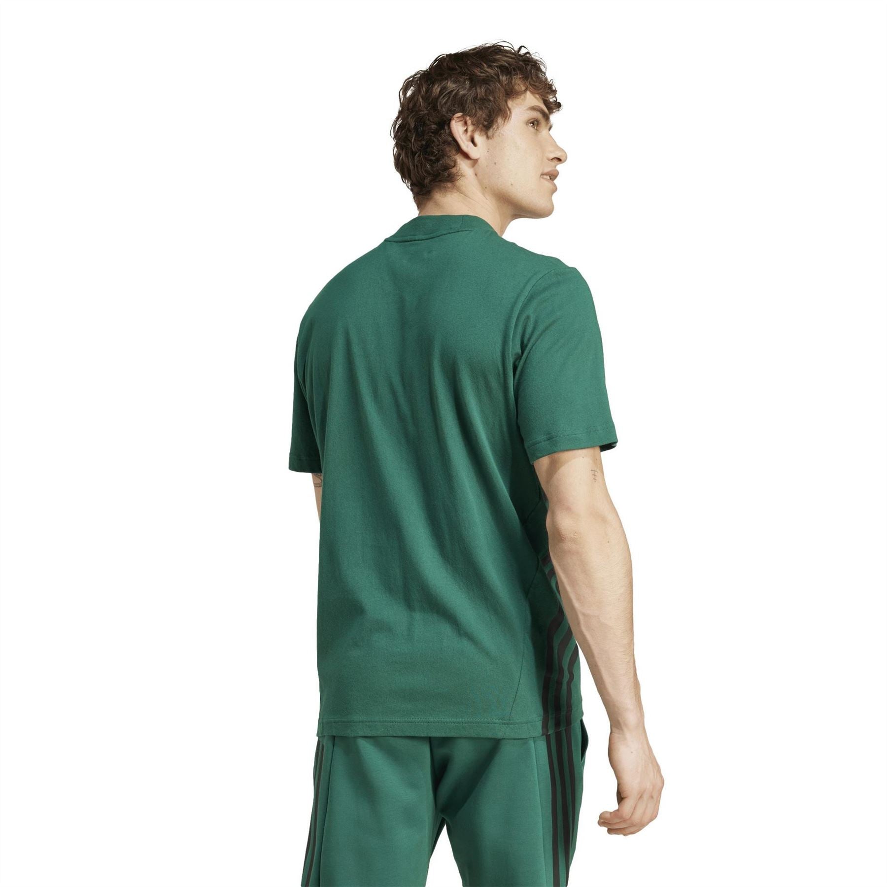 adidas Crew Neck Short Sleeve Jersey T-Shirt with Side Stripes