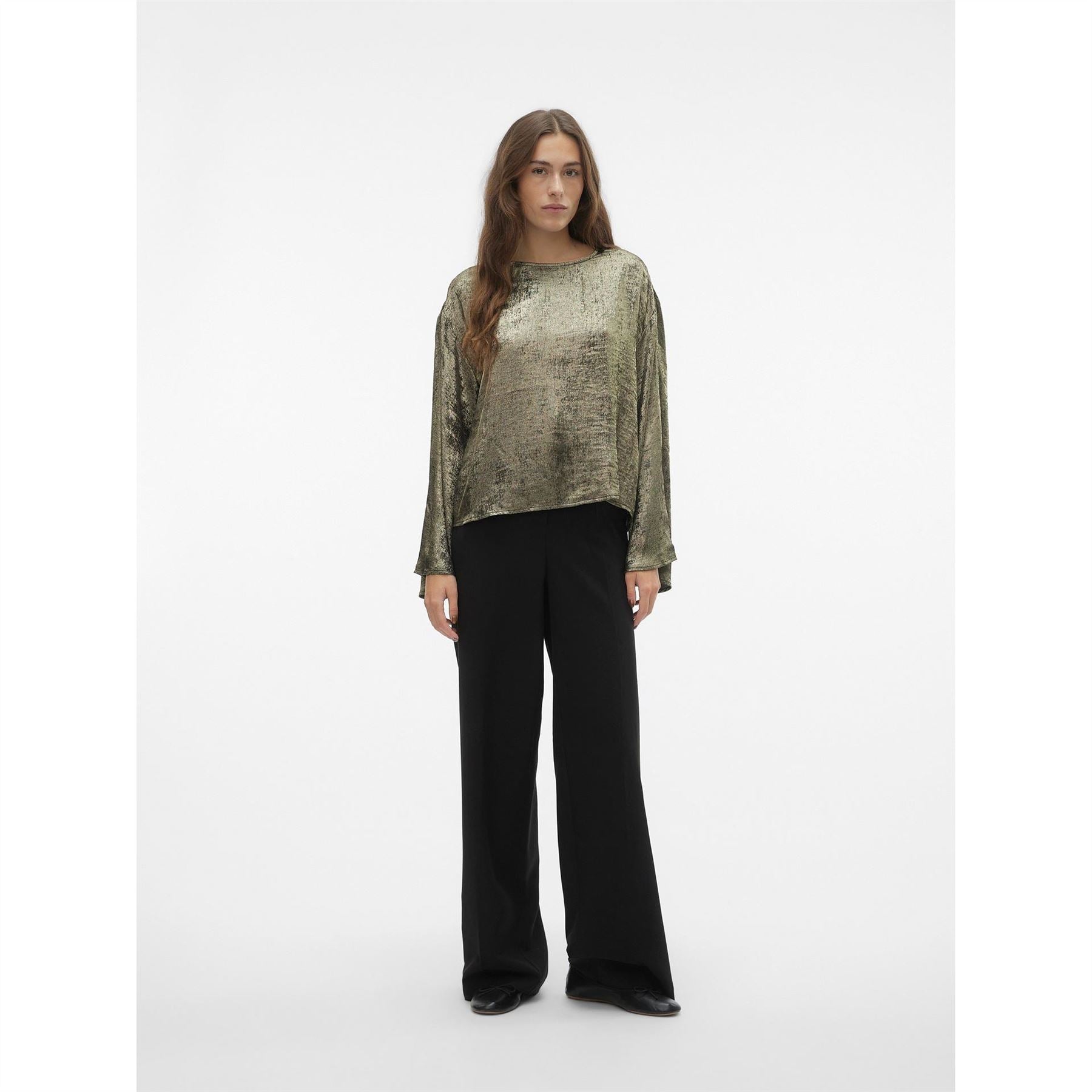 Vero Moda Long Sleeve Relaxed Fit Crew Neck Blouse