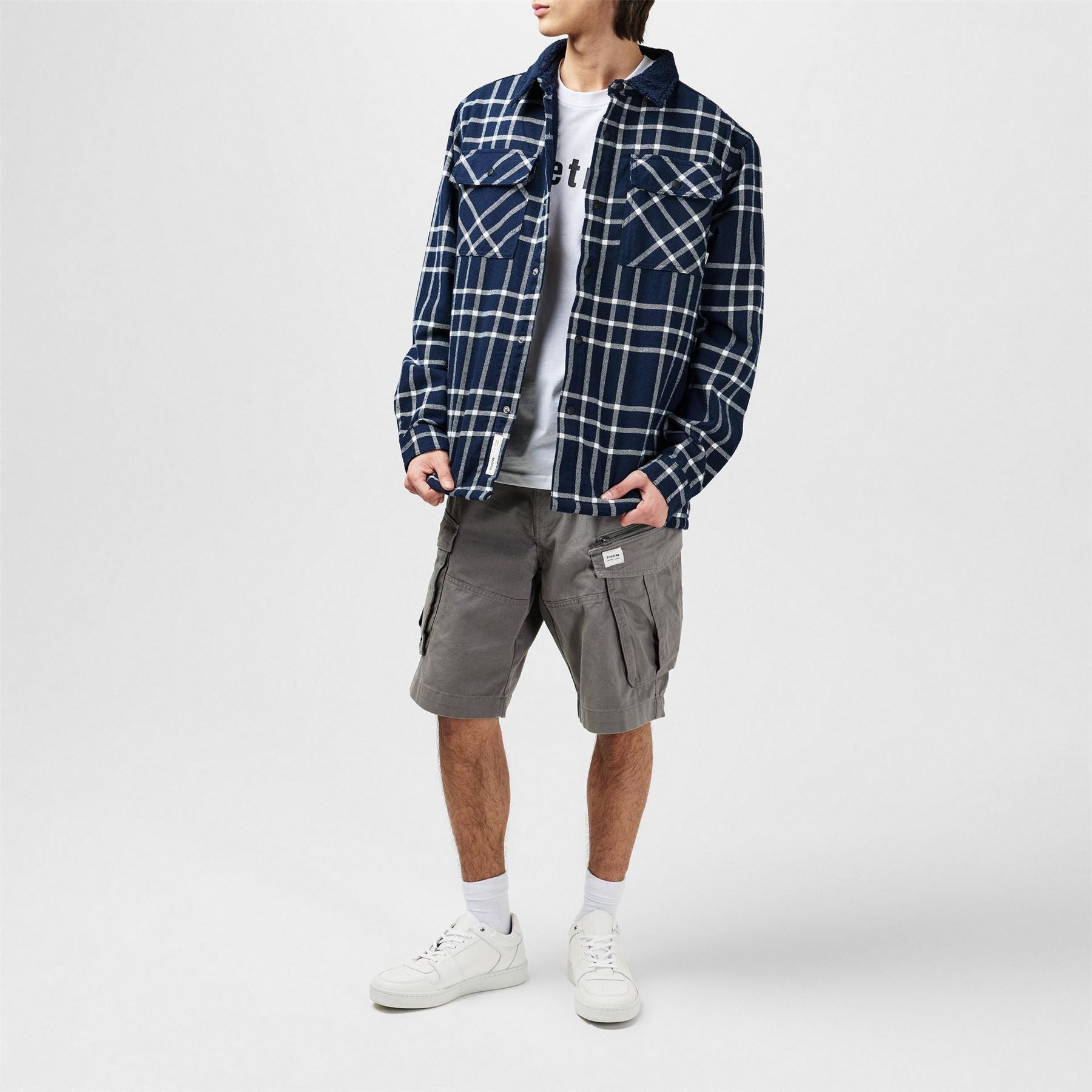 Firetrap Mens Borg Check Overshirt