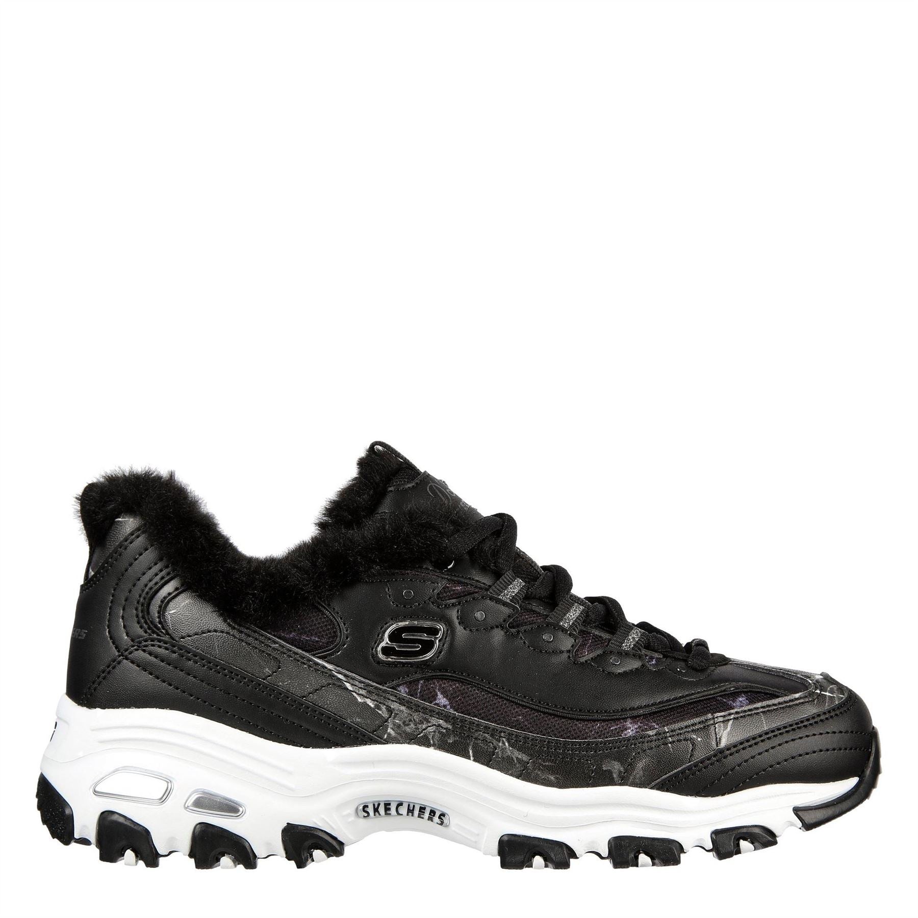 Skechers D Lites1 0 Marble Patterned Lace-Up Sneakers