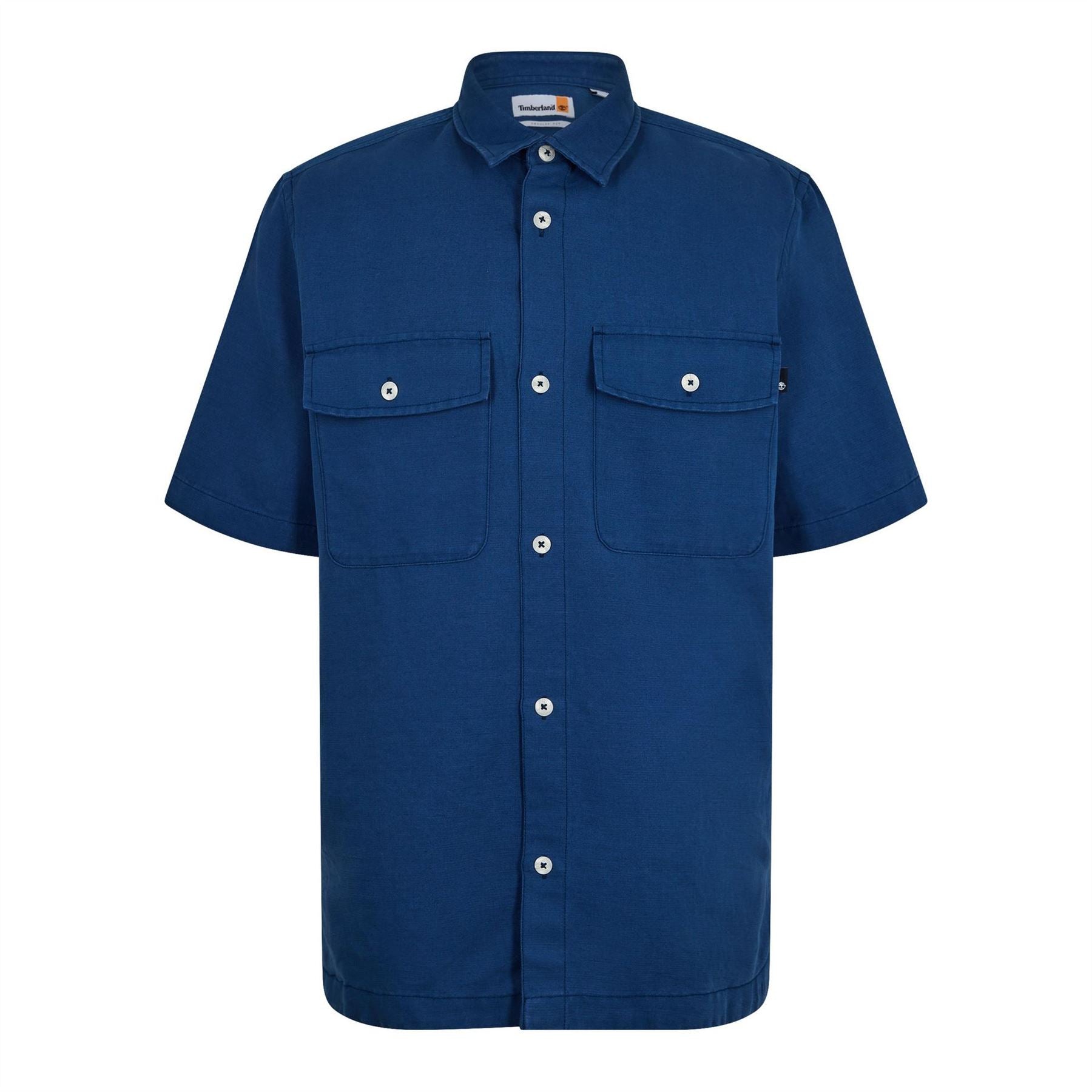 Timberland Linen Utility Overshirt Cotton Short Sleeve Shirt