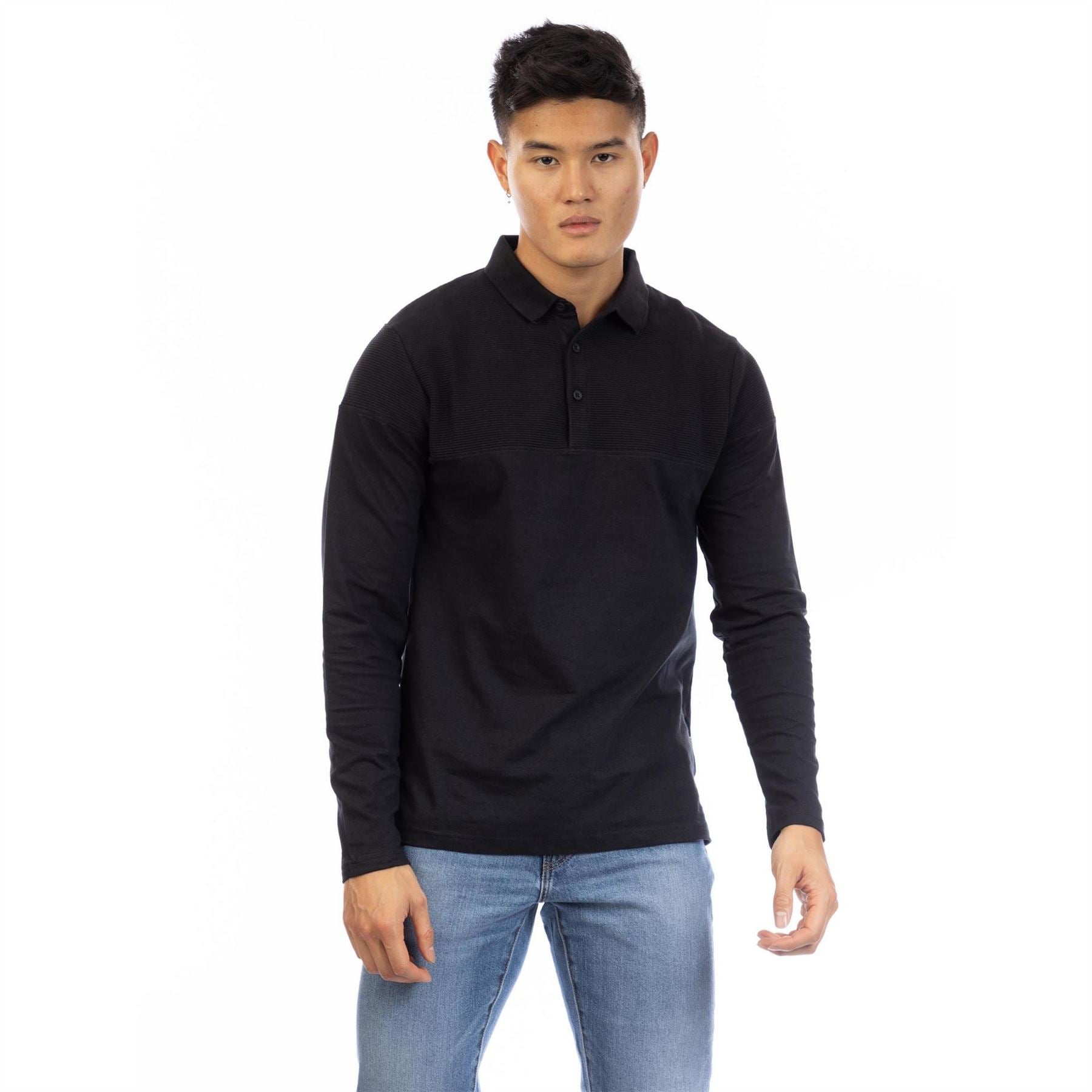 Peter Werth Chessum Collared Long Sleeve Polo Shirt