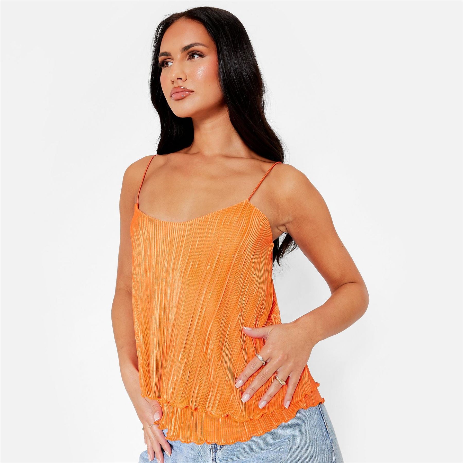 I Saw It First Plisse Layered Cami Top