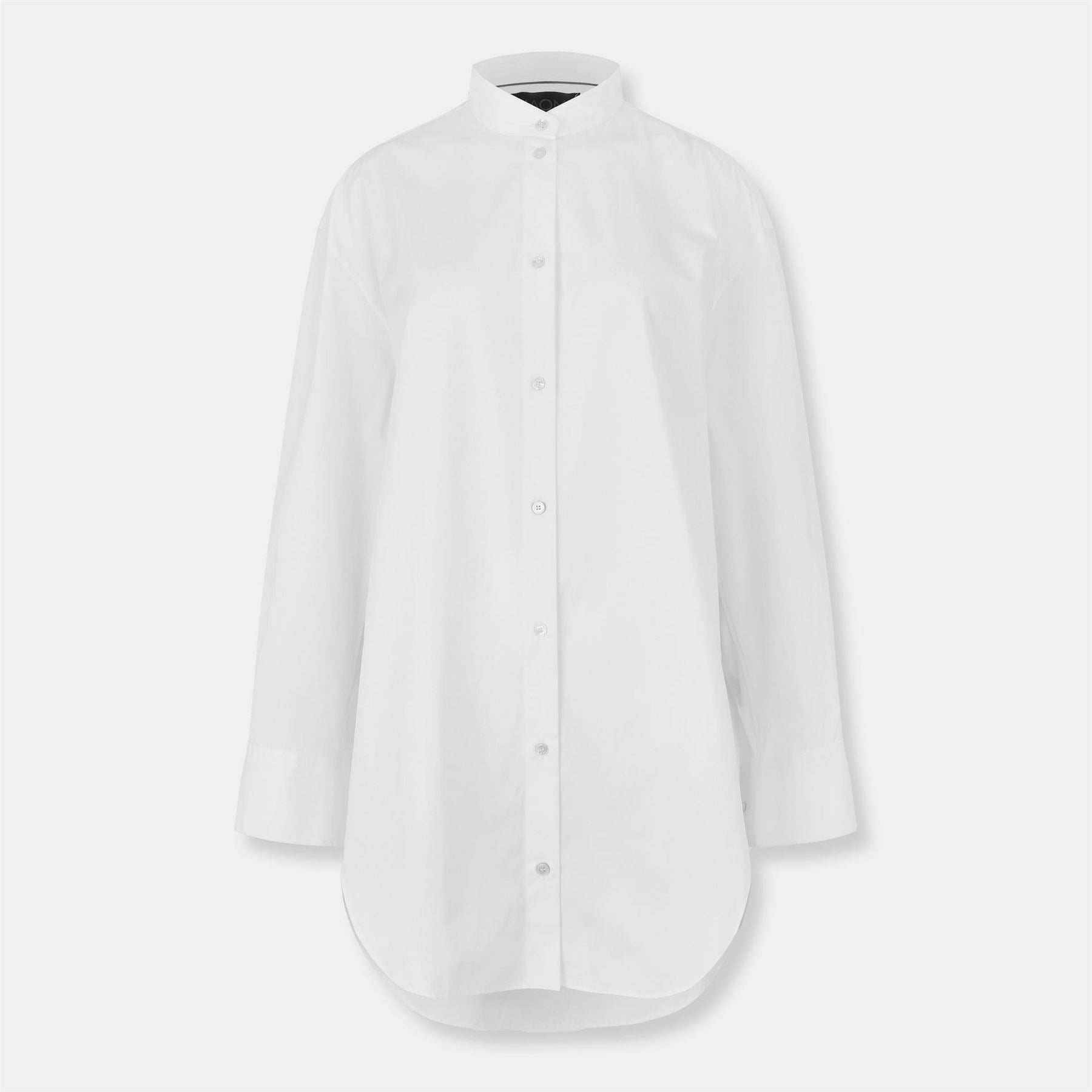 Boss Oversize Fit Band Collar Long Sleeve Shirt