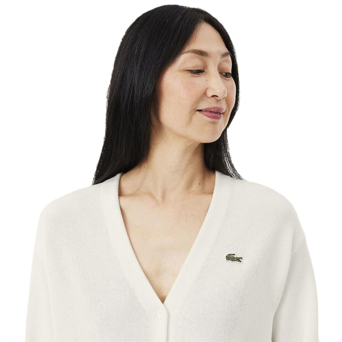 Lacoste V-Neck Relaxed Fit Long Sleeve Sweater