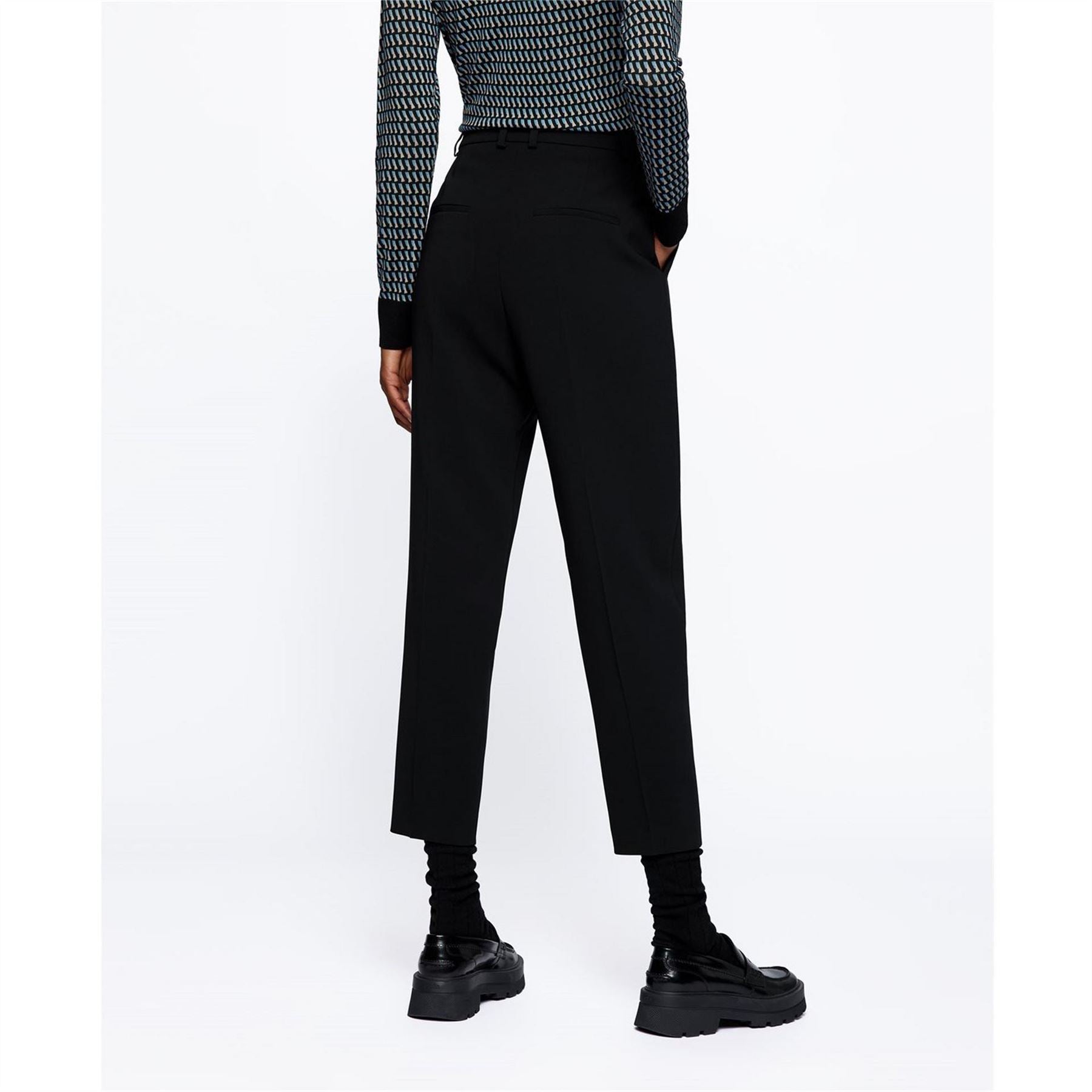 Boss Tapana Solid Patterned Straight Trousers