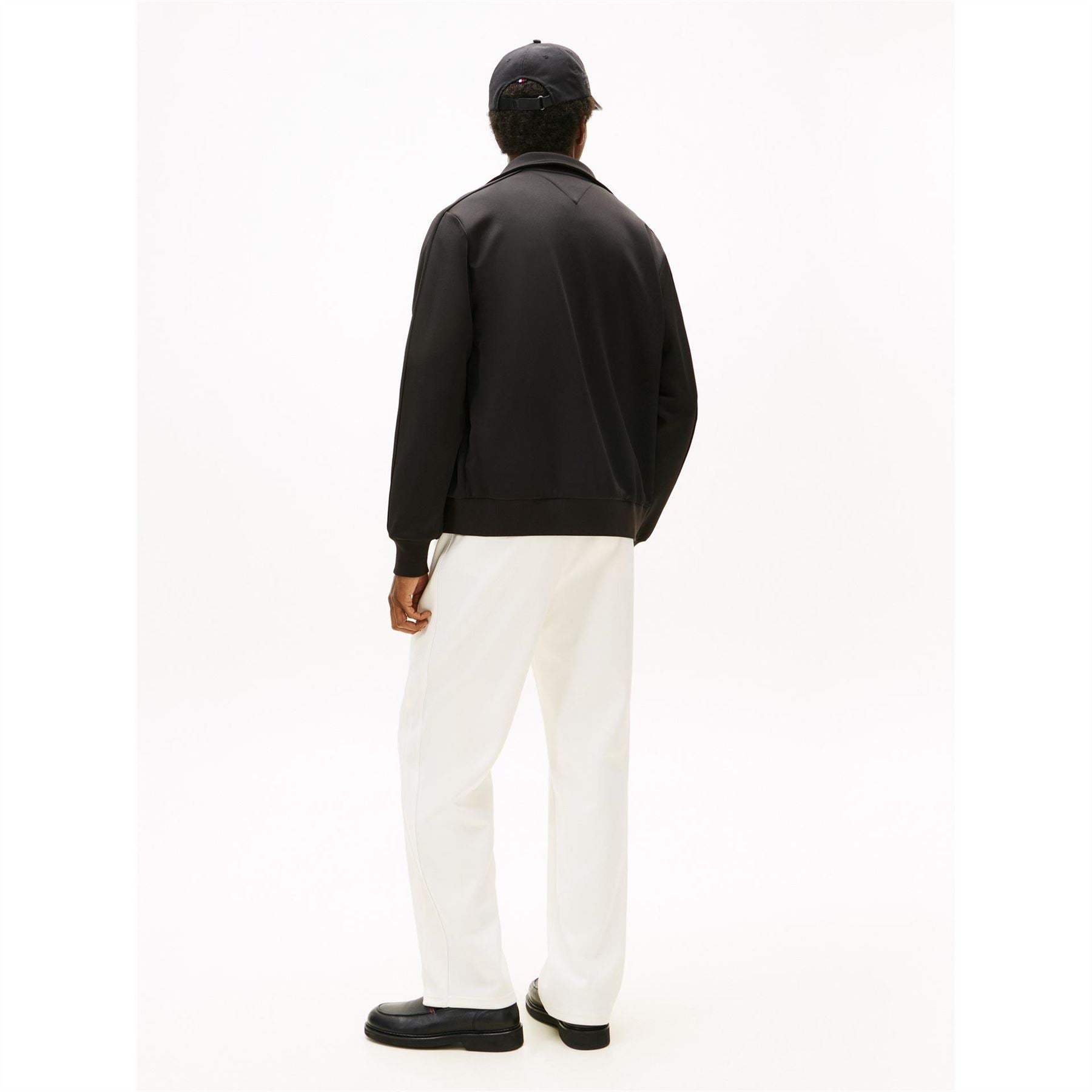 Tommy Hilfiger Modern Solid Patterned Full Zipper Ribbed Cuff Track Jacket