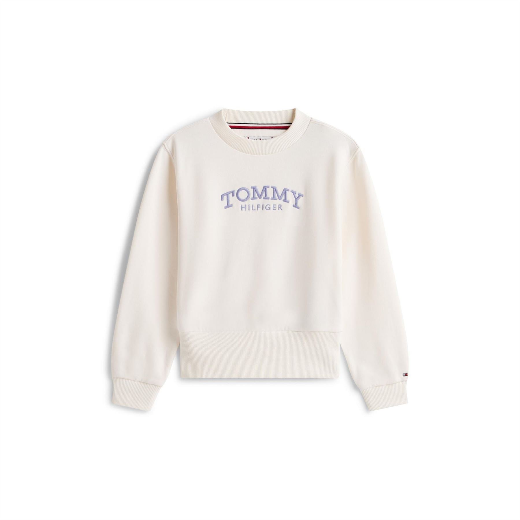 Tommy Hilfiger Embroidered Lacoste Lettering Crew Neck Long Sleeve Sweatshirt