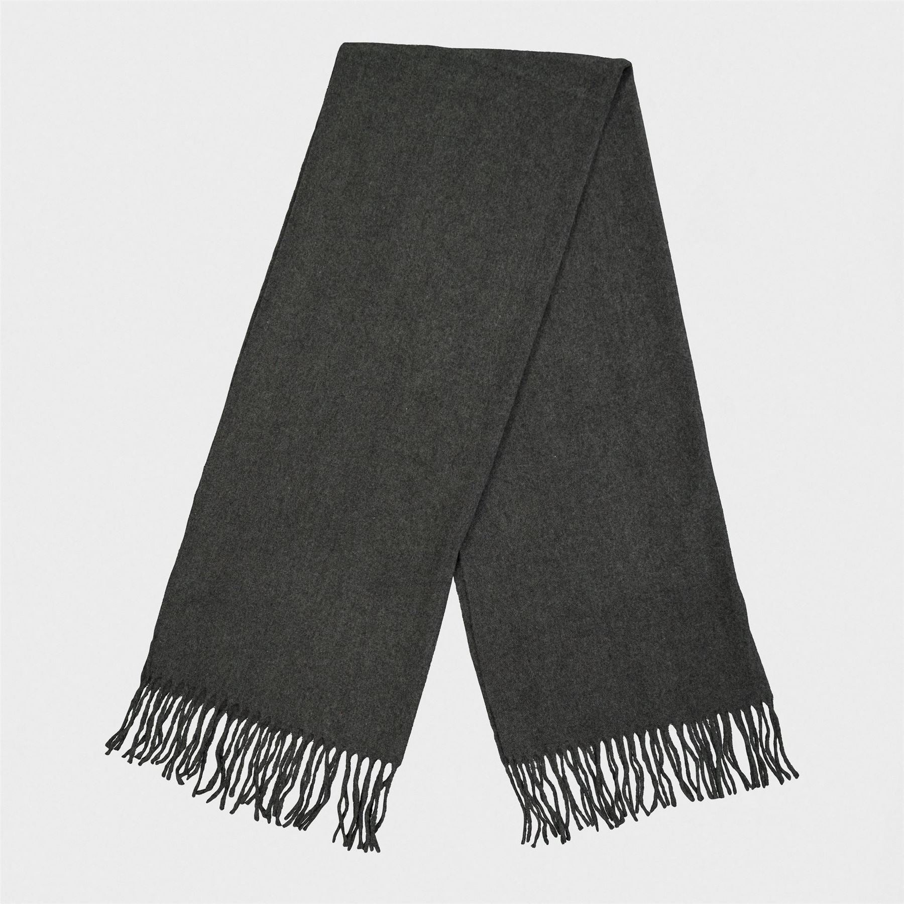 Pieces Solid Oblong Scarf with Fringe