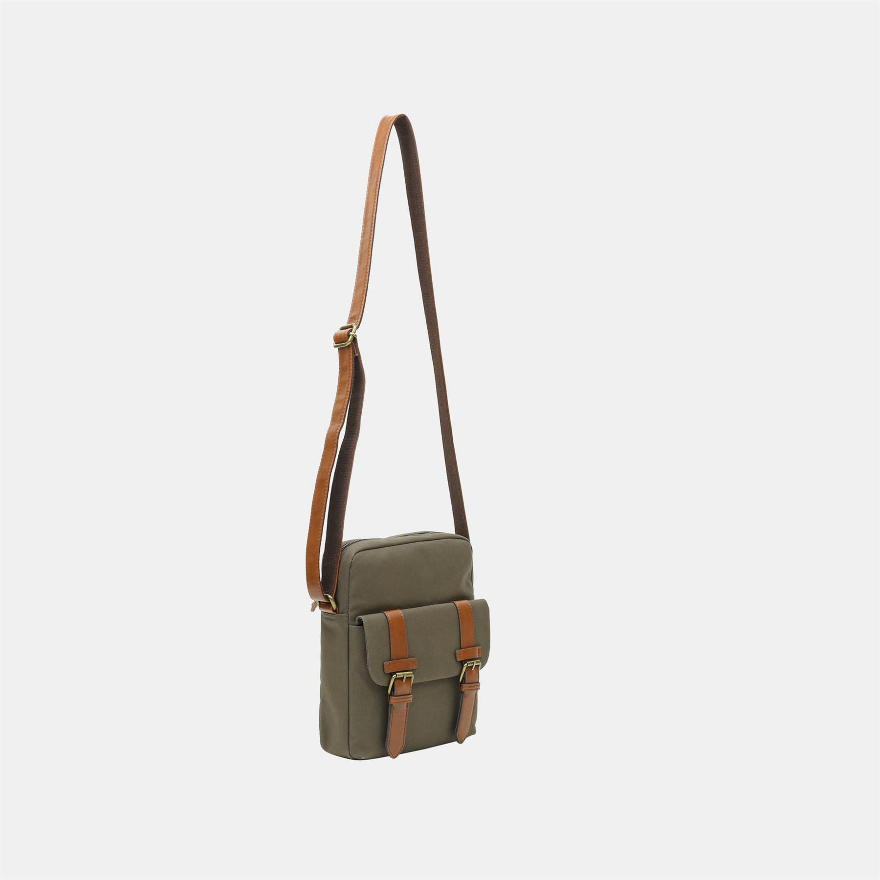 Firetrap Rectangle Shaped Cross Body Bag with Antique Brass Hardware
