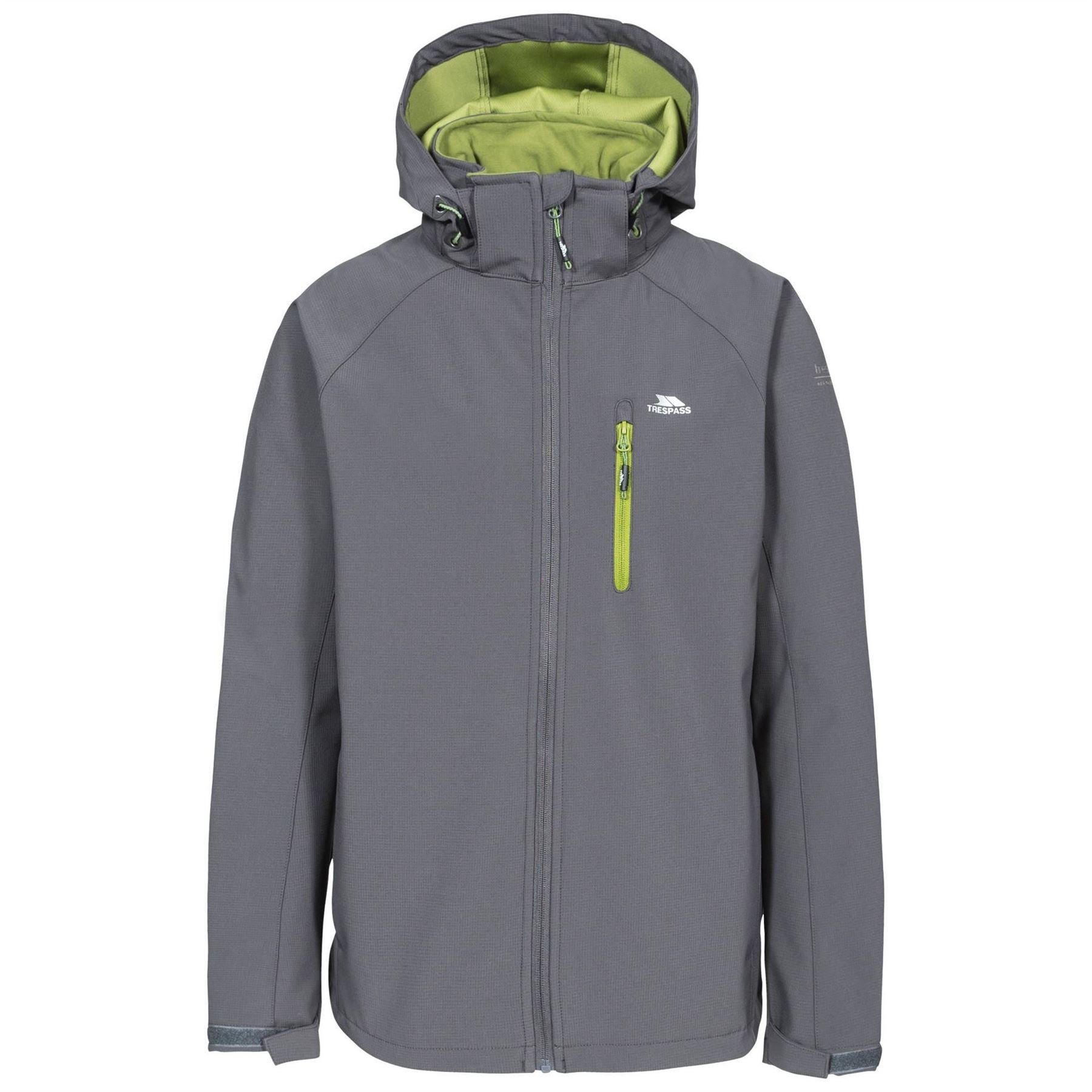 Trespass Nider Solid Patterned Hooded Softshell Jacket with Zipped Pocket