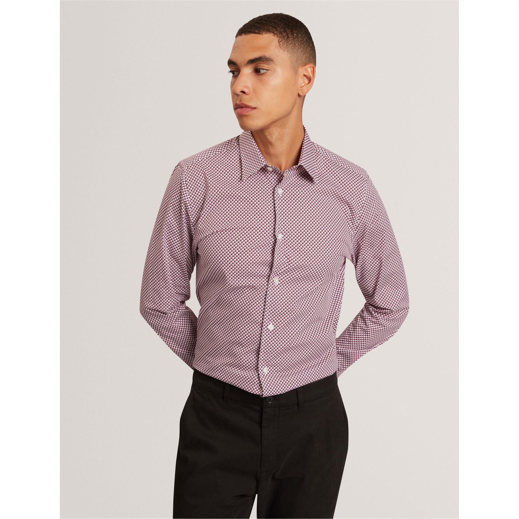 Ted Baker Geo Long Sleeve Collared Shirt