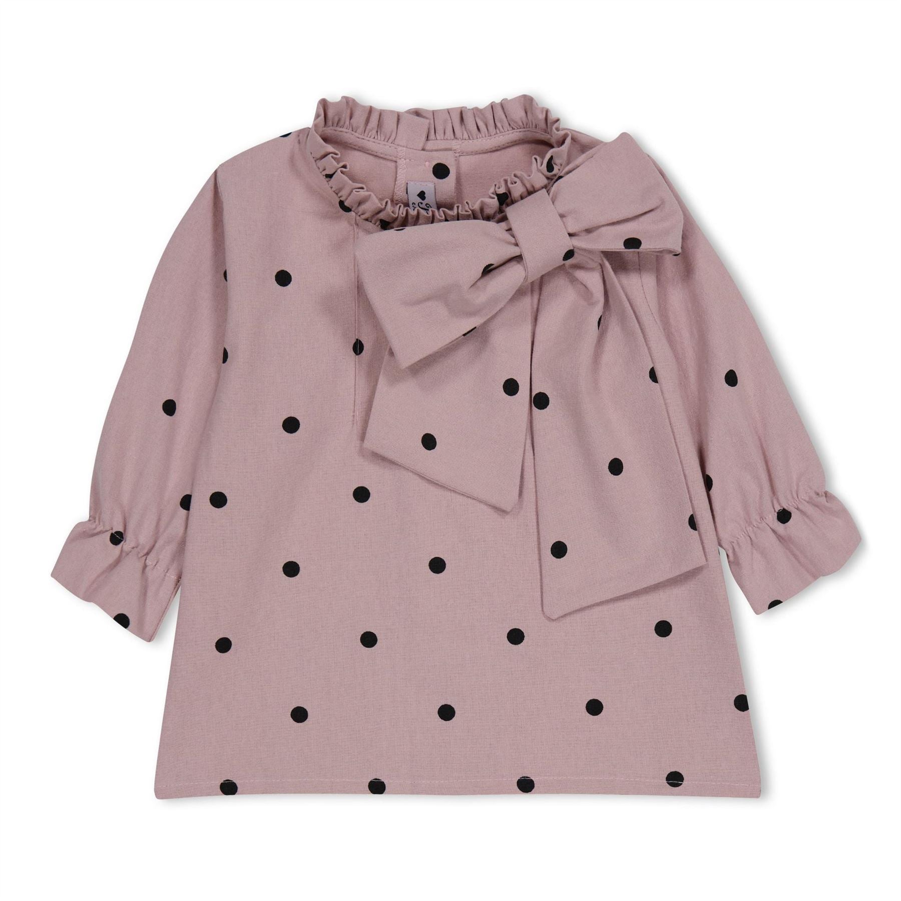 Phi Dot Print Long Sleeve Blouse
