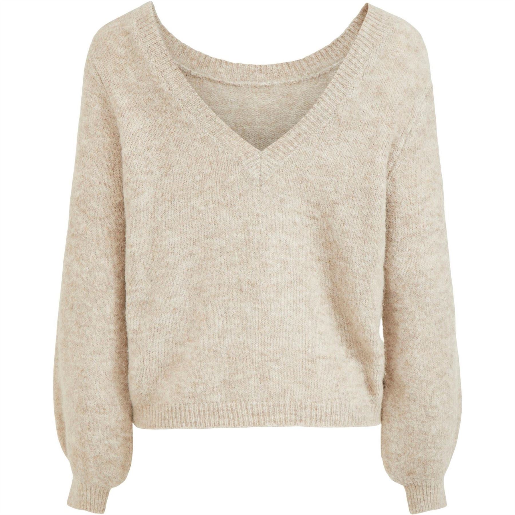 Vila Jamina V Neck Long Sleeve Relaxed Fit Sweater