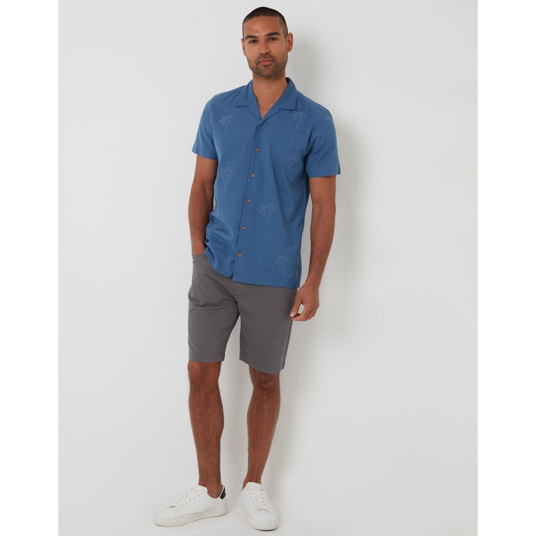 Threadbare Regular Fit Short Sleeve Point Collar Shirt