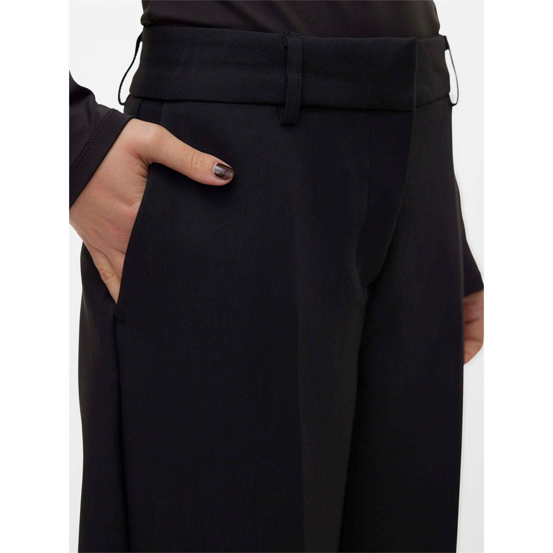 Vero Moda Solid Patterned Straight Chinos