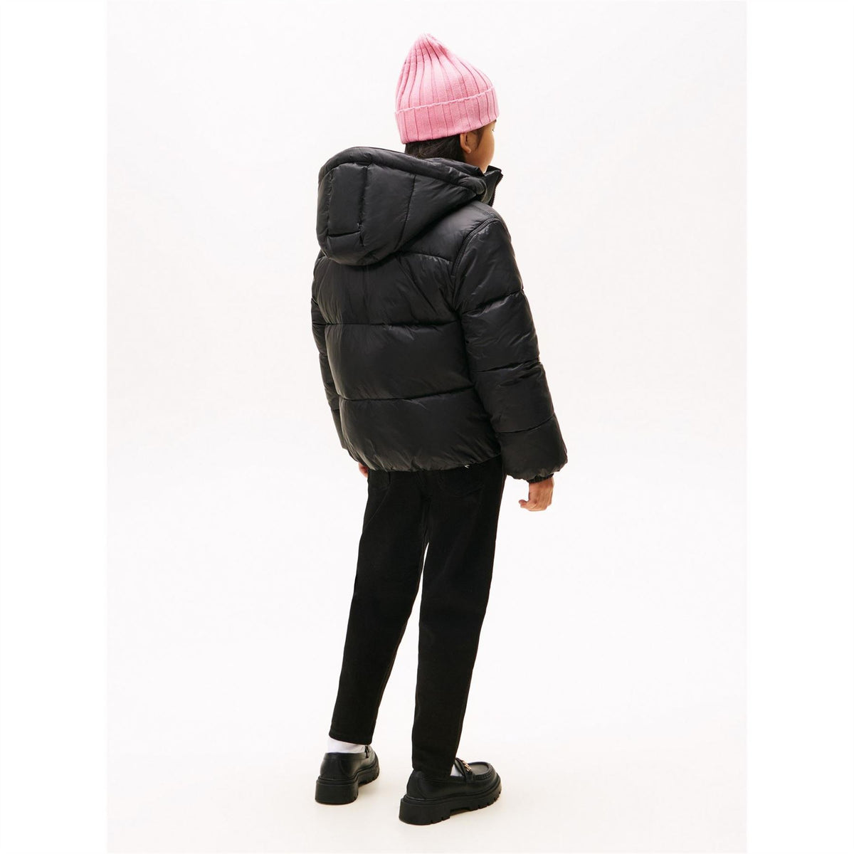 Tommy Hilfiger Shiny Water Resistant Insulated Short Puffer Jacket