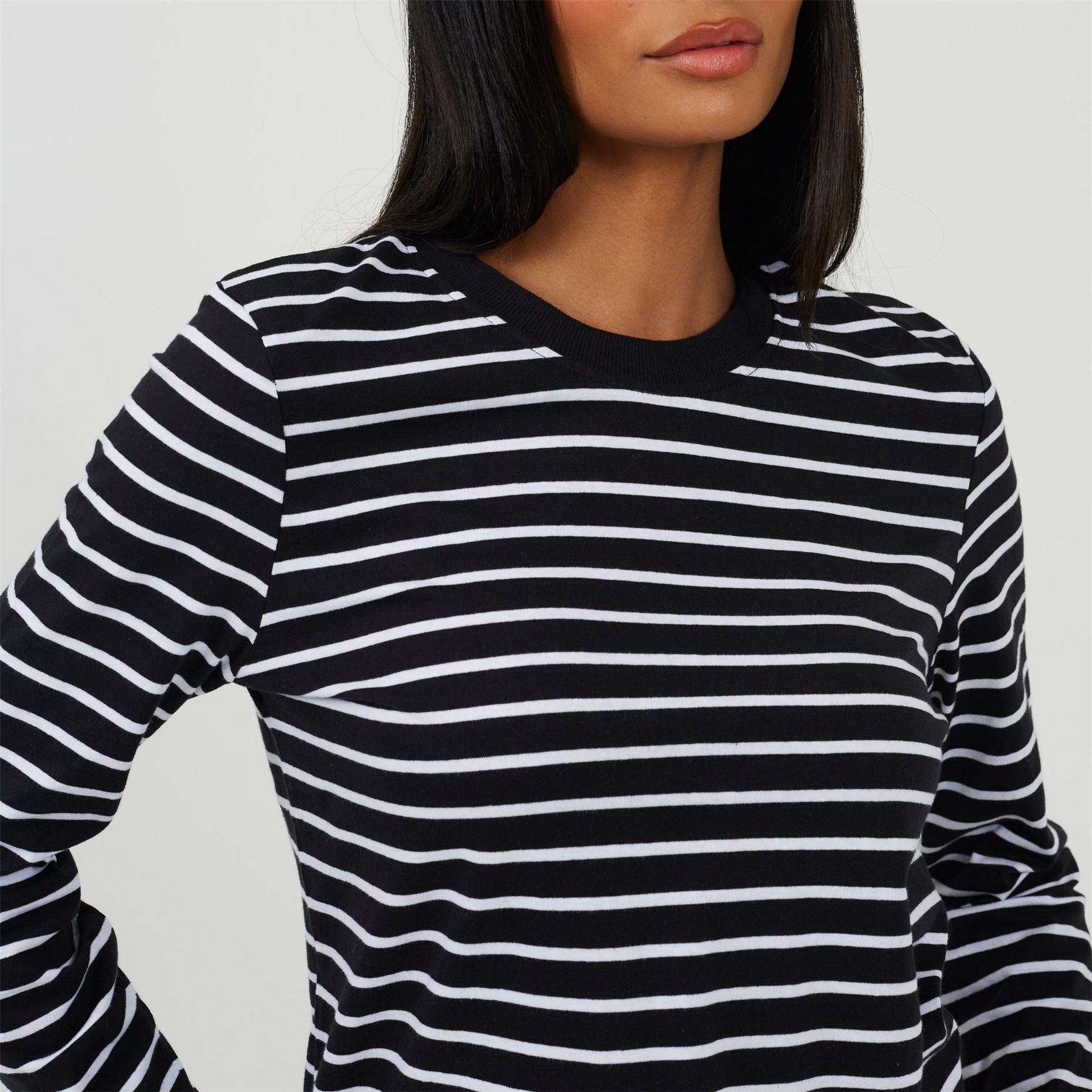 Brave Soul Striped Crew Neck Long Sleeve T-Shirt