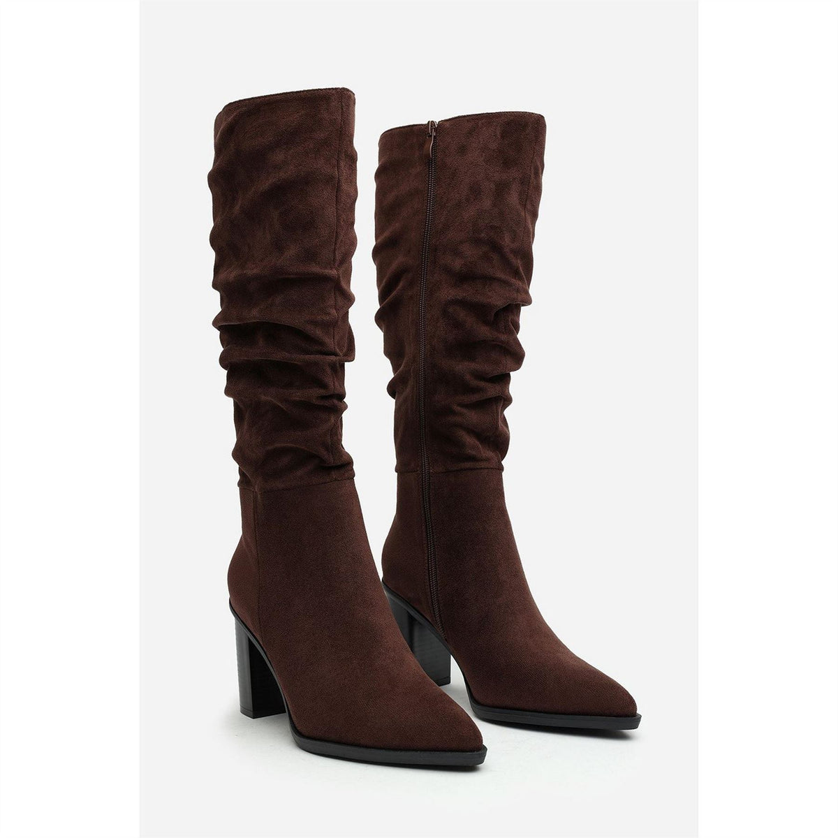 Wheres That From Slouch Knee High Boots With Block Heel