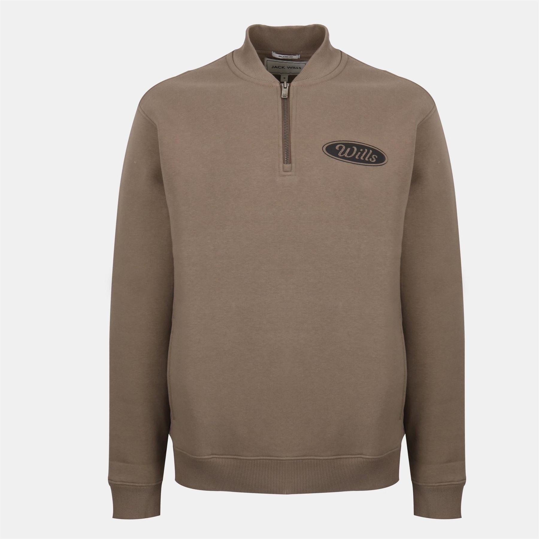 Jack Wills Americano Cotton Long Sleeve Oversized Fit quarter Zip Fleece